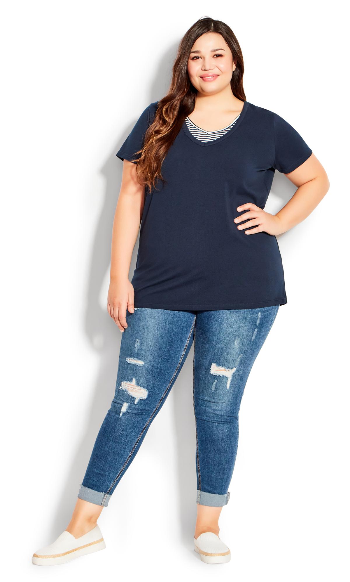 Evans Navy Faux Layer Tee 1