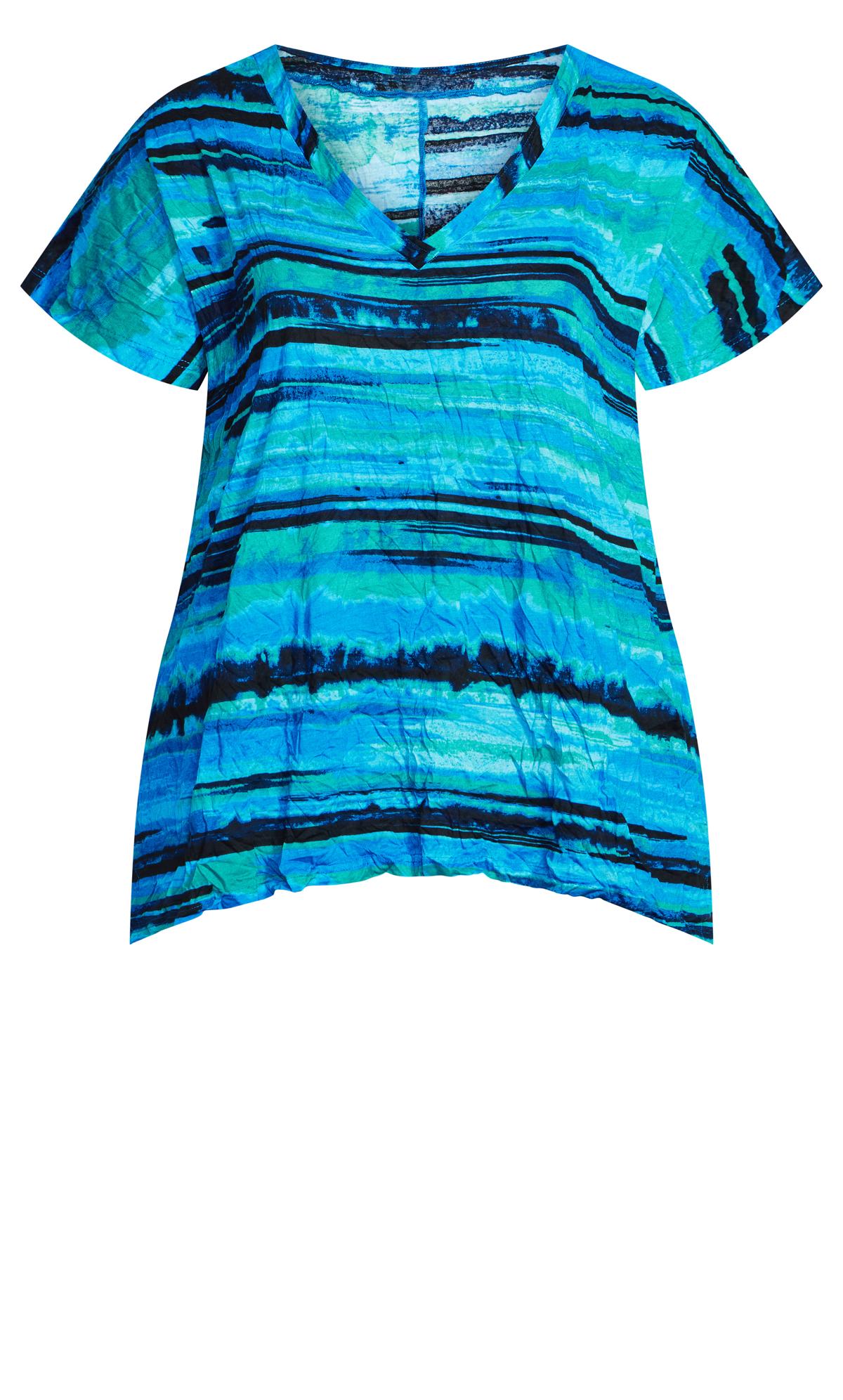 Evans Blue Abstract Stripe T-Shirt 2