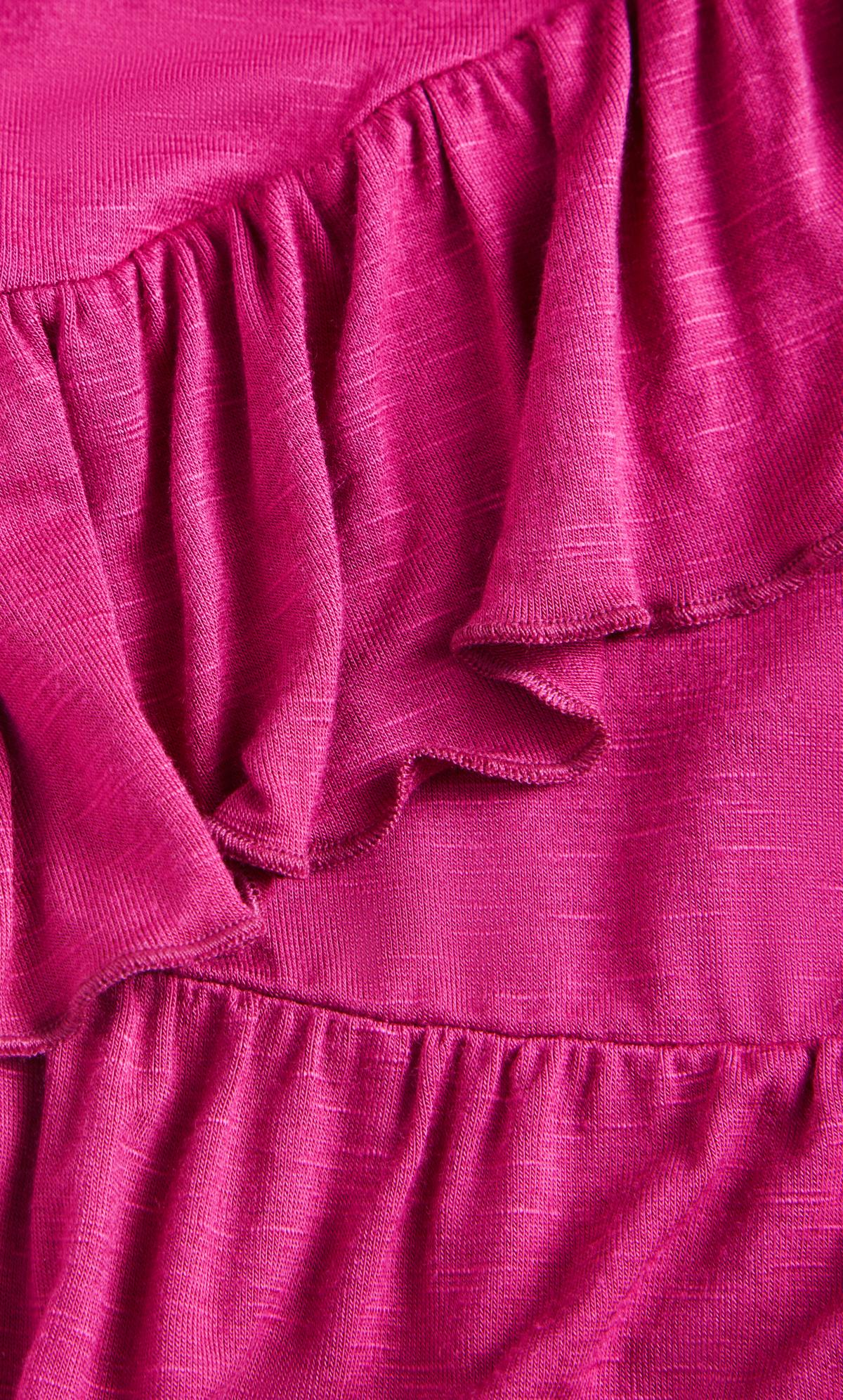 Evans Pink Frill Wrap Hem Short Sleeve T-Shirt 3