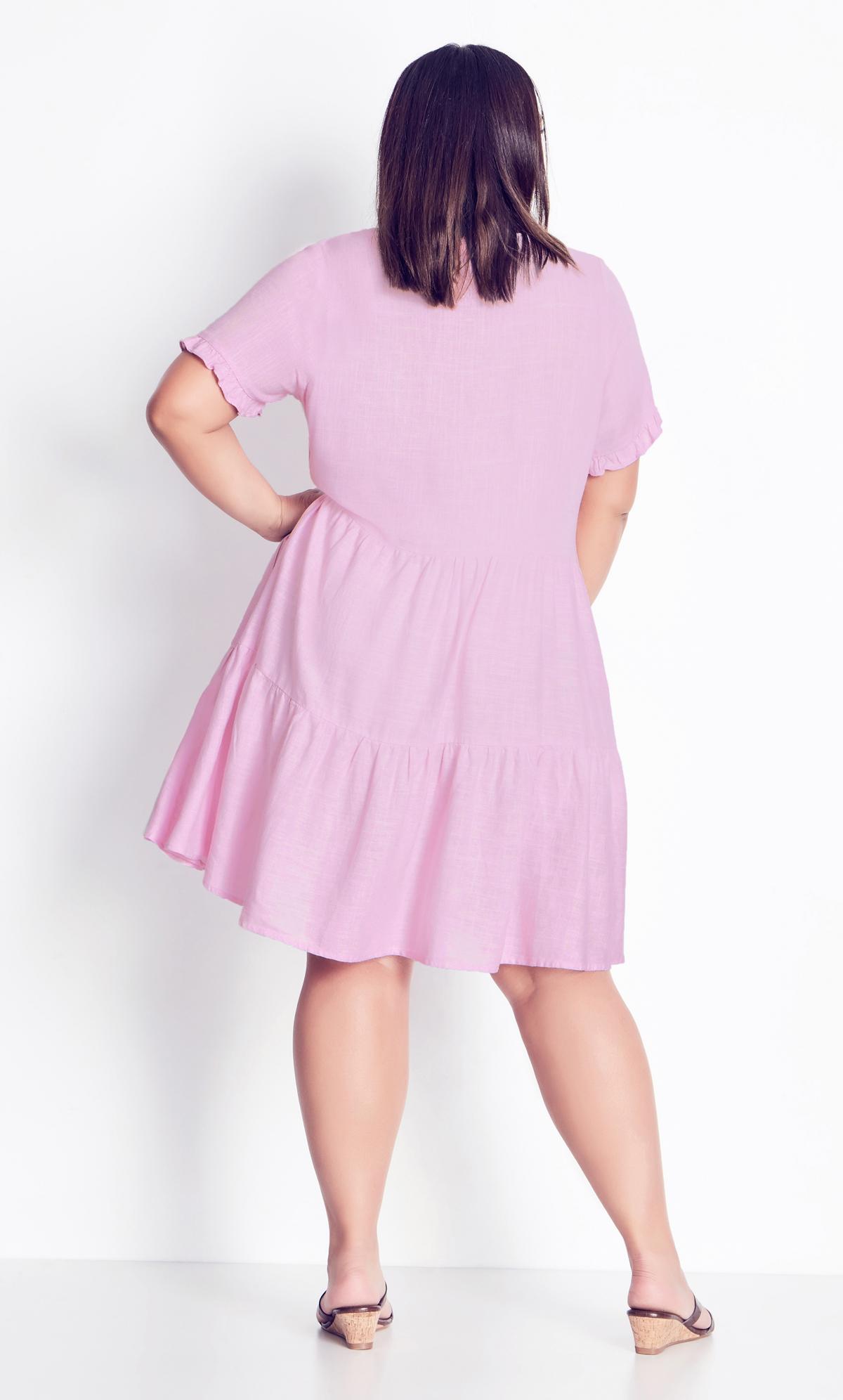 Evans Pink Love Tier Mini Dress 2