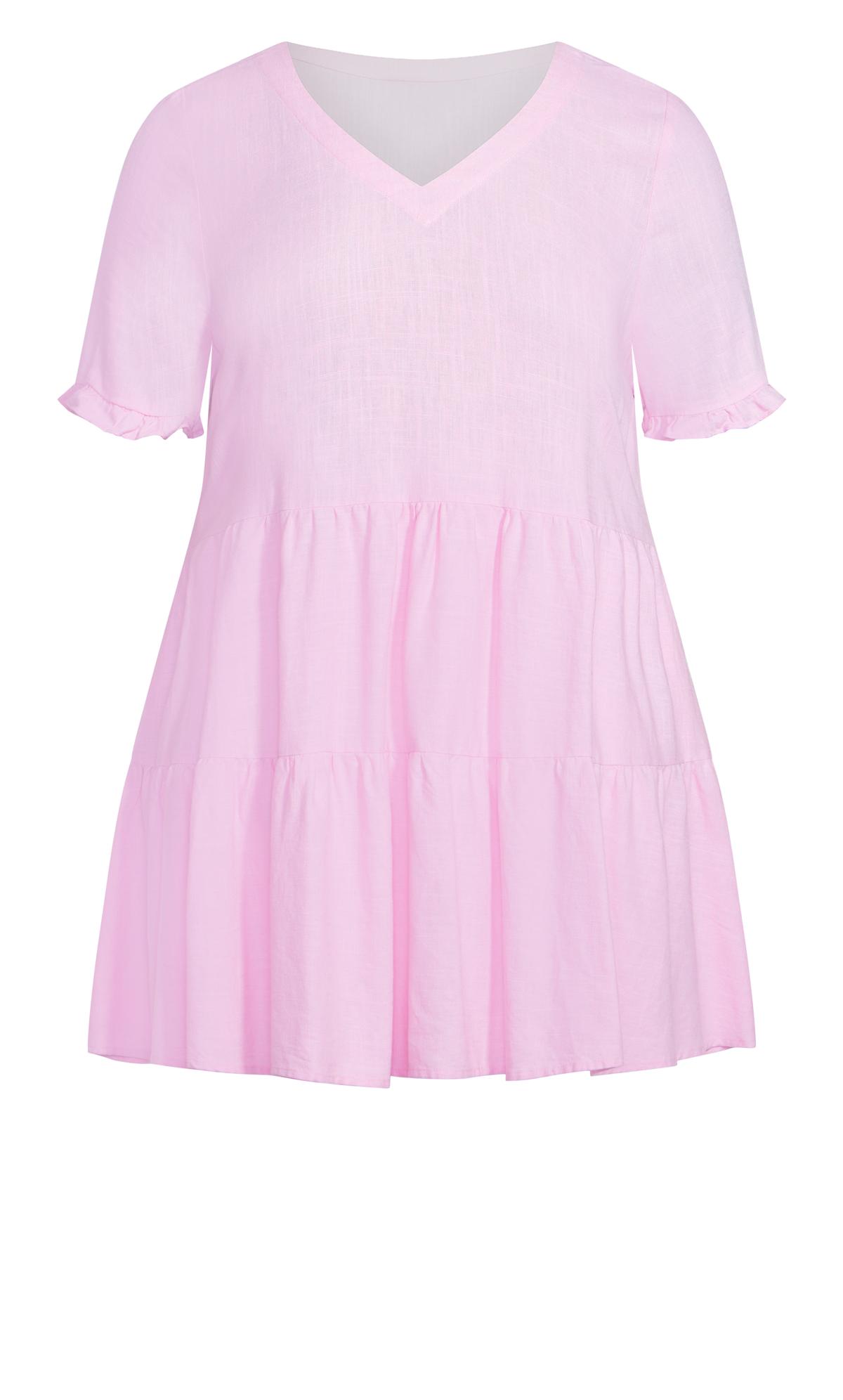 Evans Pink Love Tier Mini Dress 3