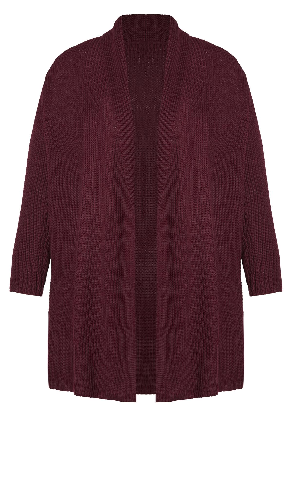 Evans Purple Knitted Long Sleeve Cardigan | Evans