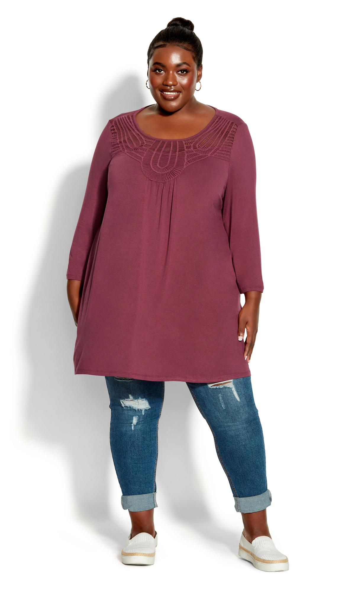 Evans Pink Jordan Plain Tunic | Evans