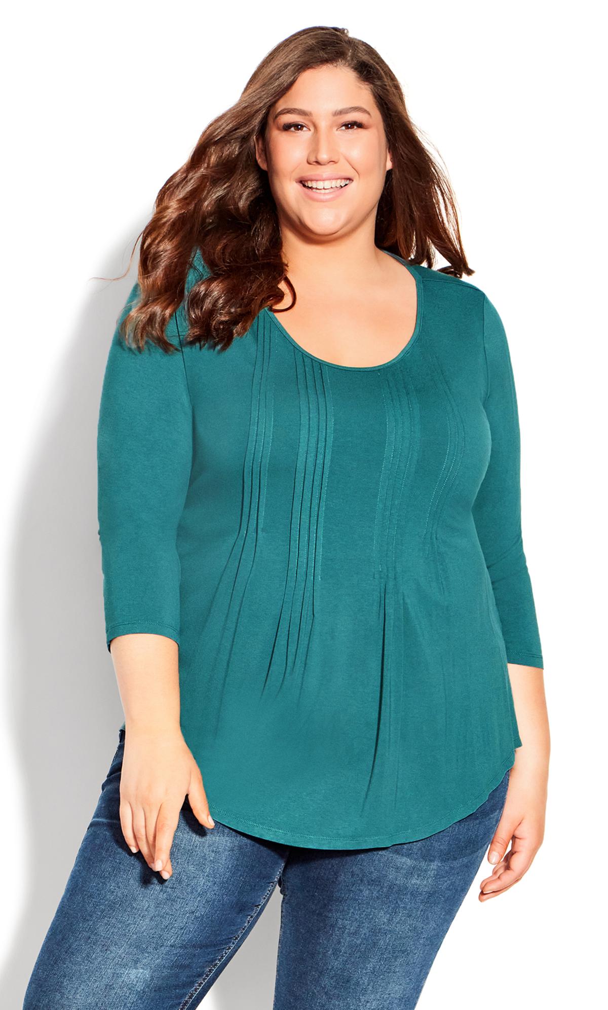 Evans Green Milly Pleat Plain Top 2