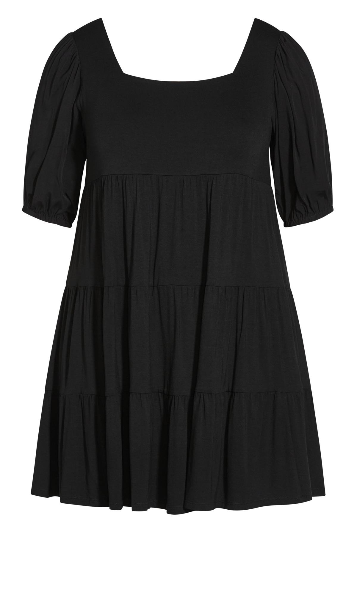 Rosalia Square Neck Plain Black Dress  3