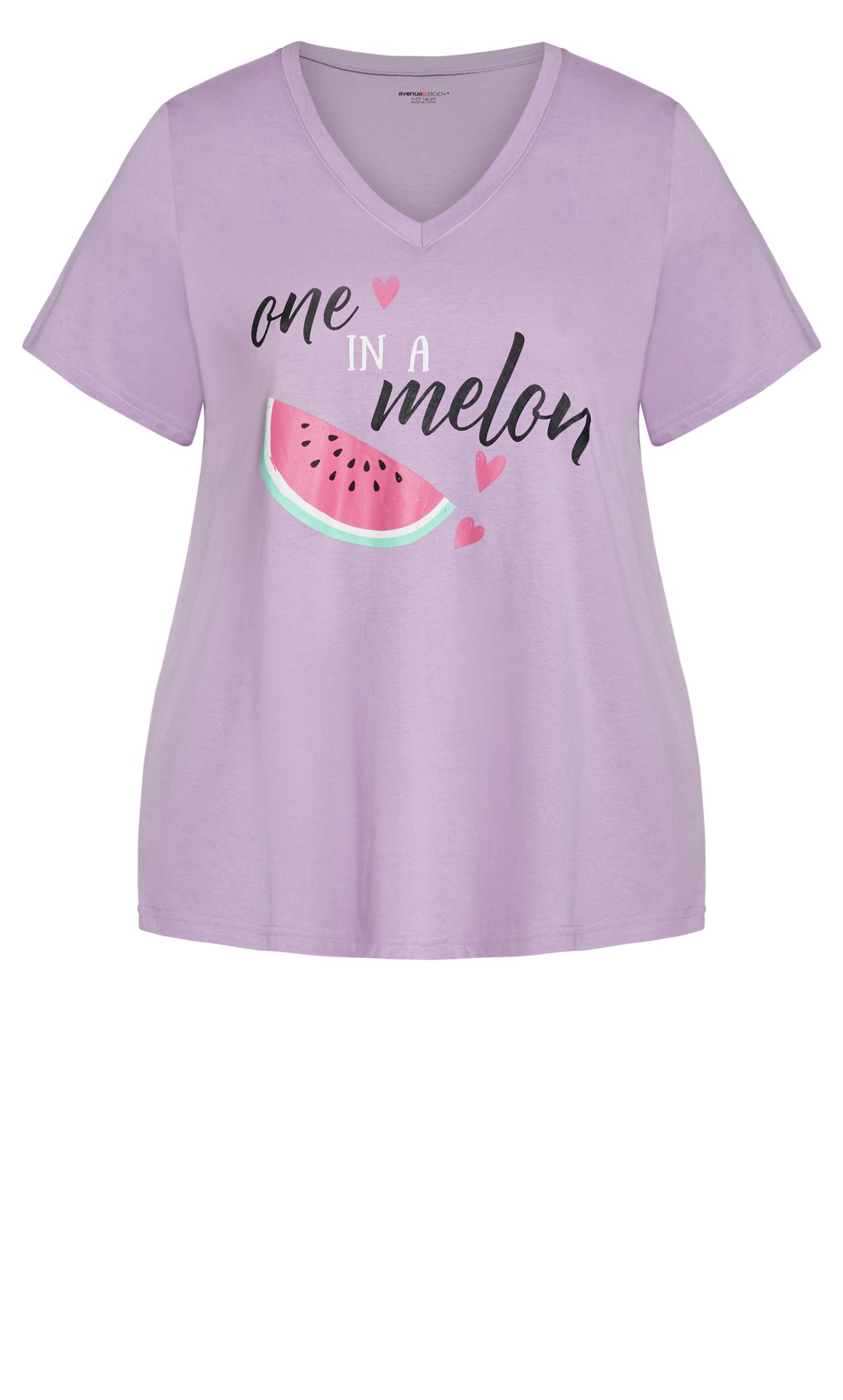 Lilac Melon Print Short Sleeve Sleep Top 1