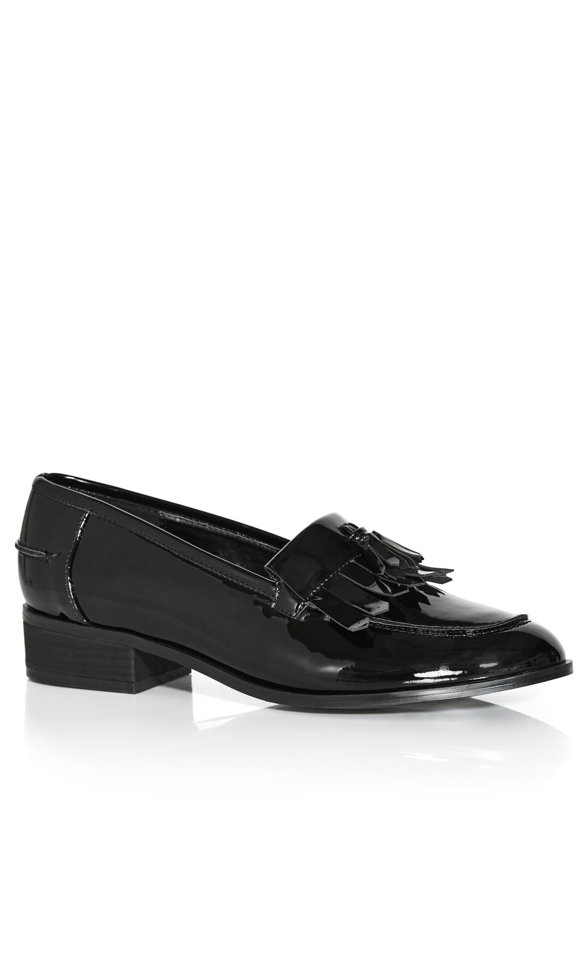 Extra Wide Fit Delilah Flat Black Shoe 1