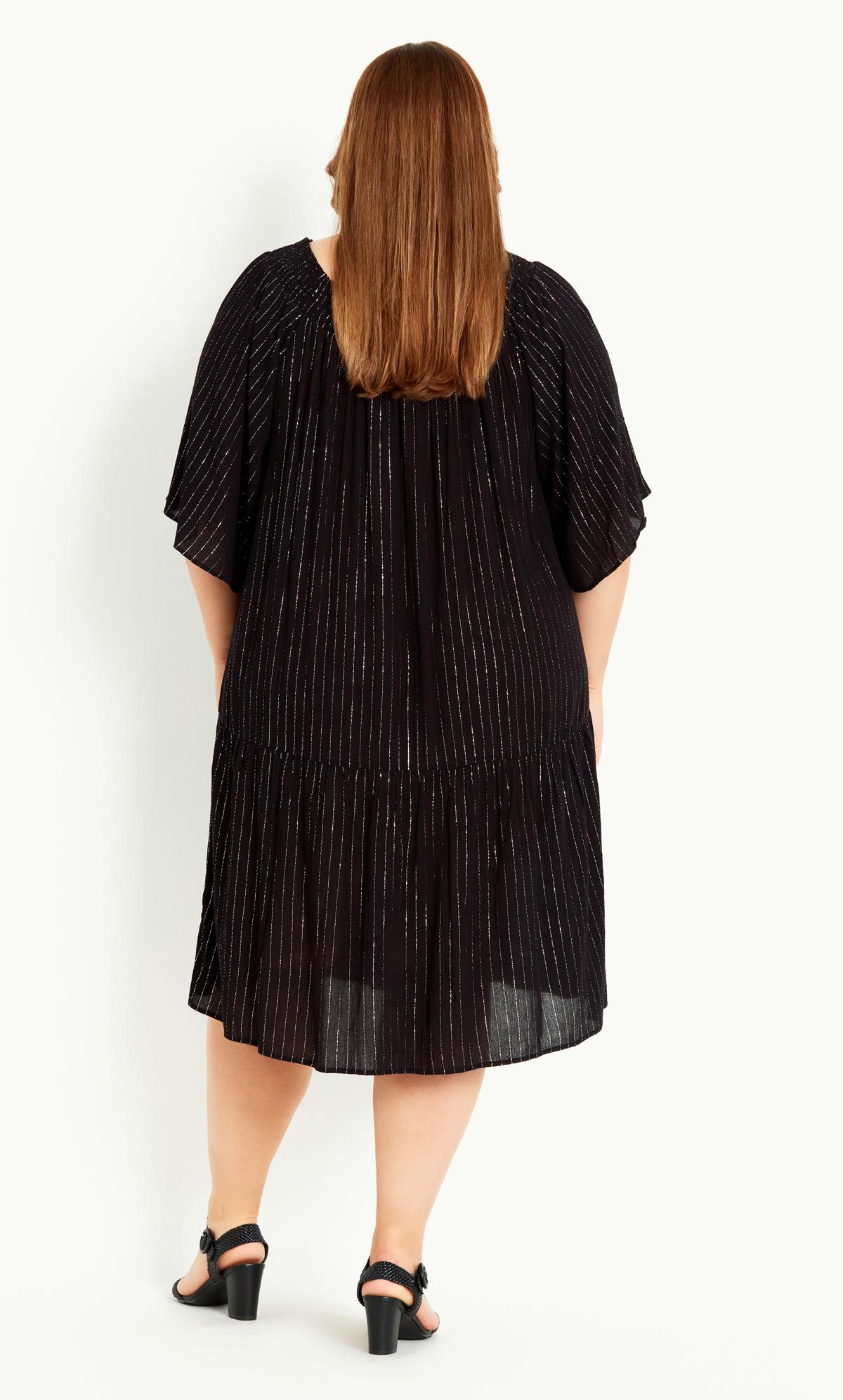 Sparkle Stripe Dress Black 2