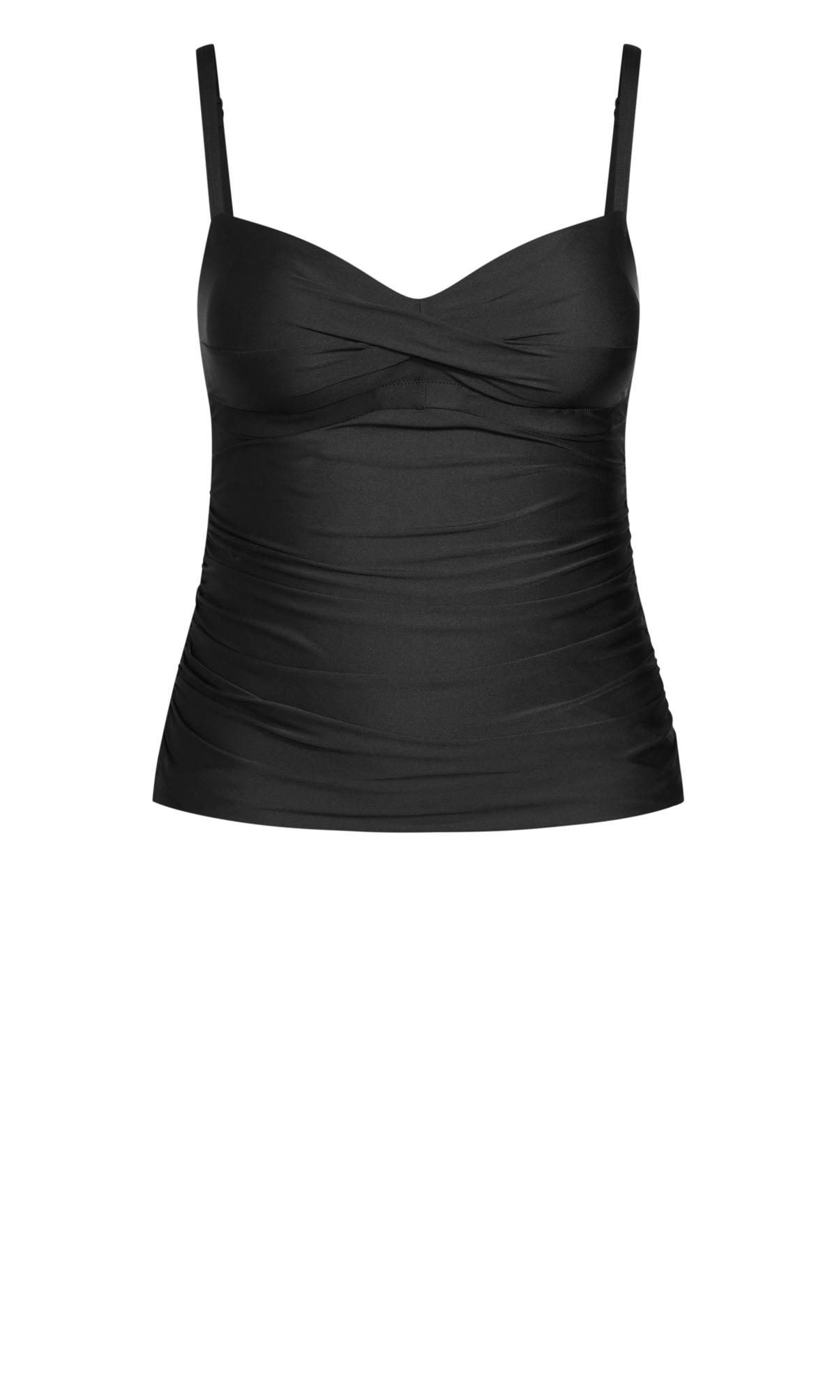 Evans Black Samira Tankini Top | Evans