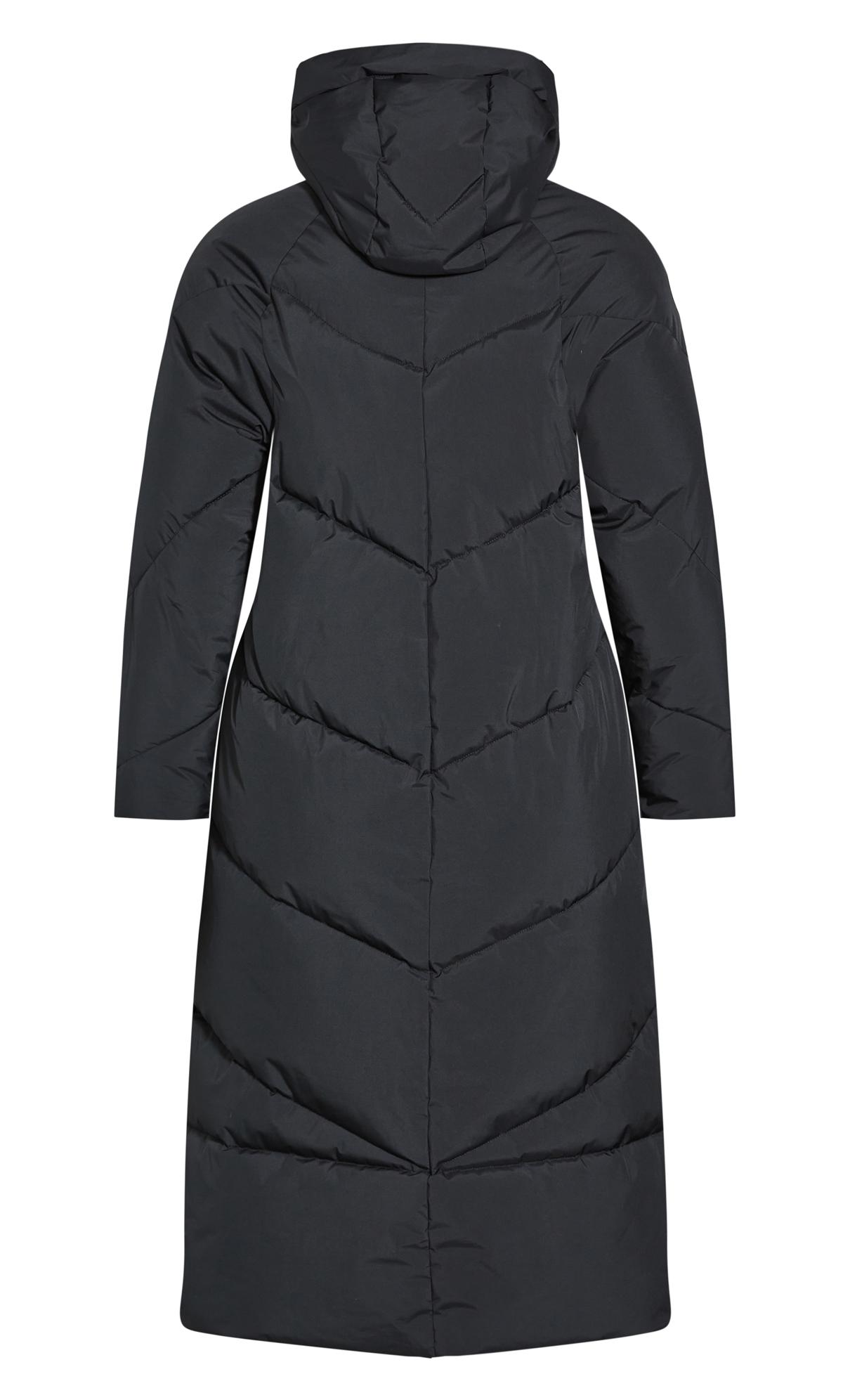 Evans Black Funnel Midaxi Coat | Evans