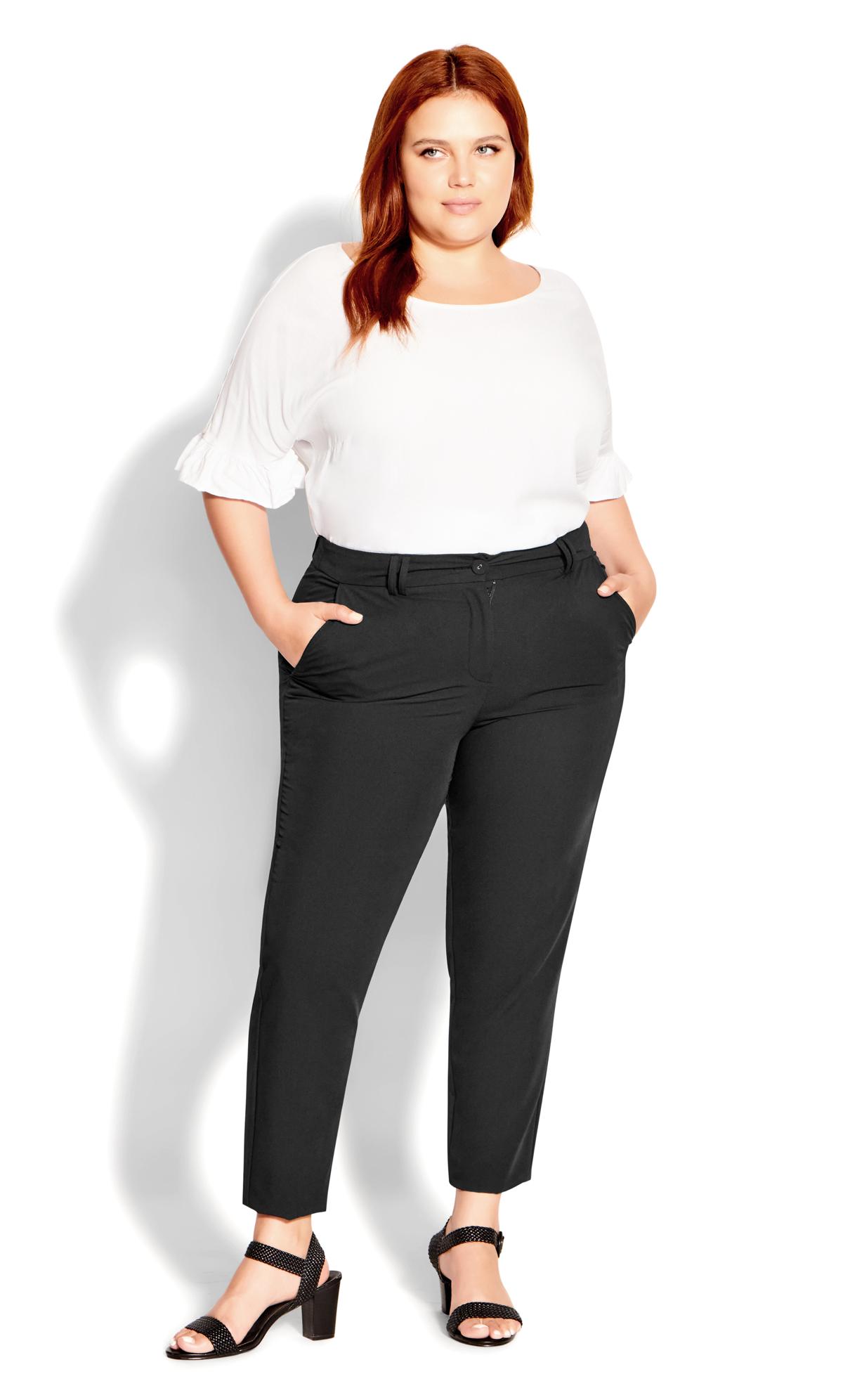 Evans Black High Waisted Slim Fit Trousers 3