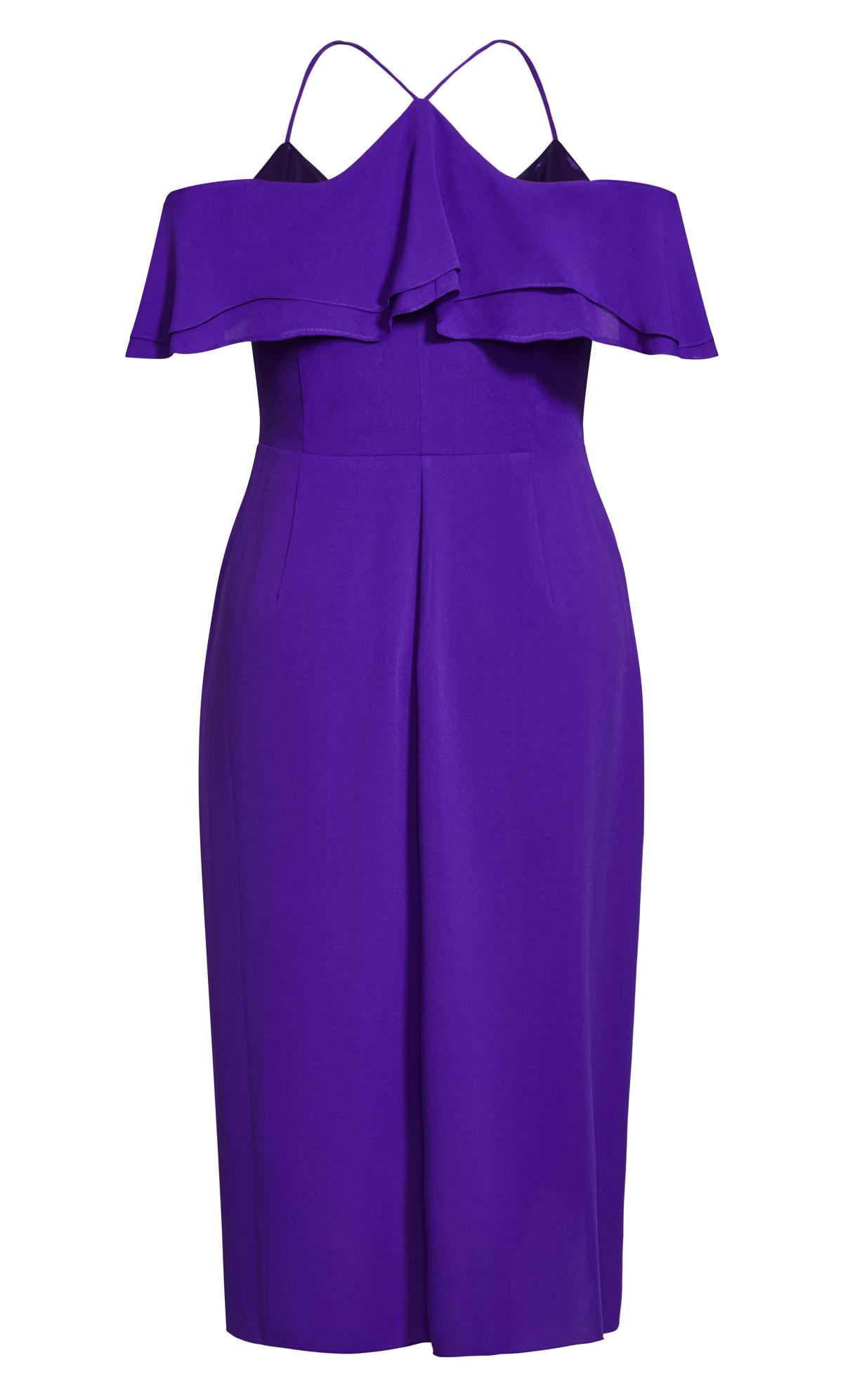 Evans Purple Frill Wrap Maxi Dress Evans