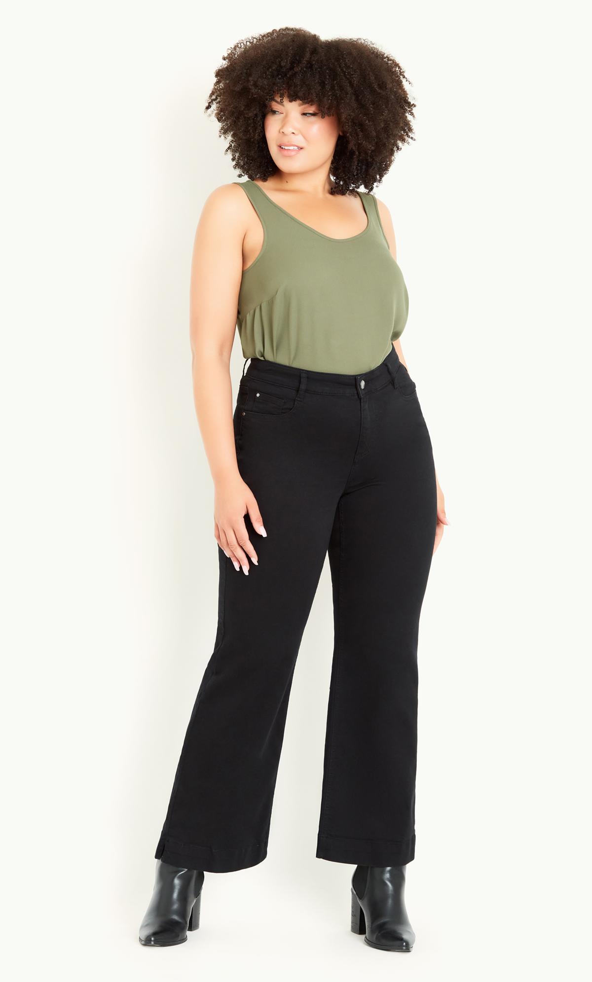 Evans Black Wide Leg Jeans | Evans