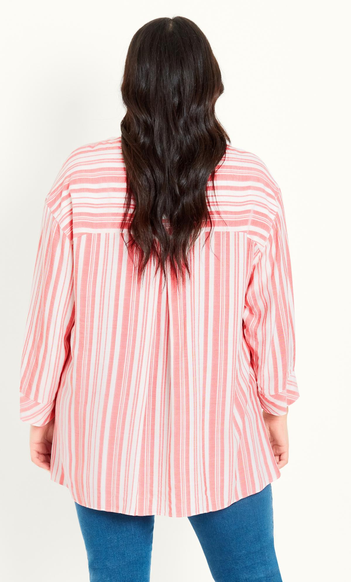 Textured Stripe Coral Shirt 2