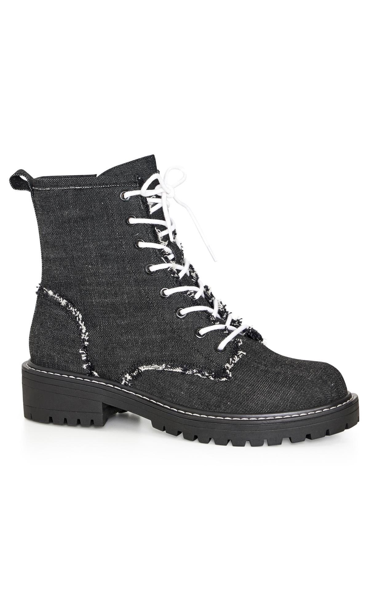 Rosie Black Wide Width Lace Up Boot 1