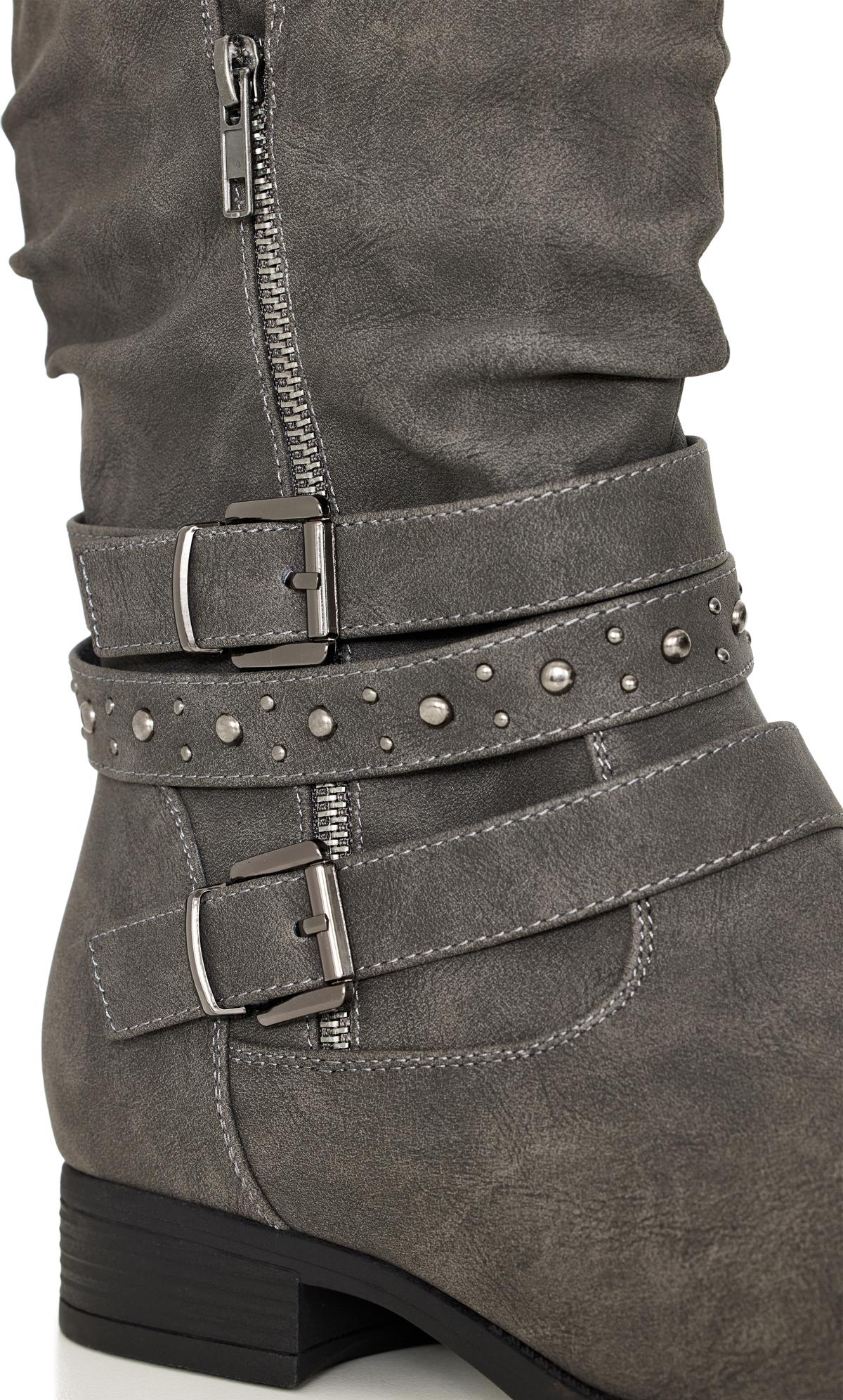 Grey Una Moto Extra Wide Boot | Evans