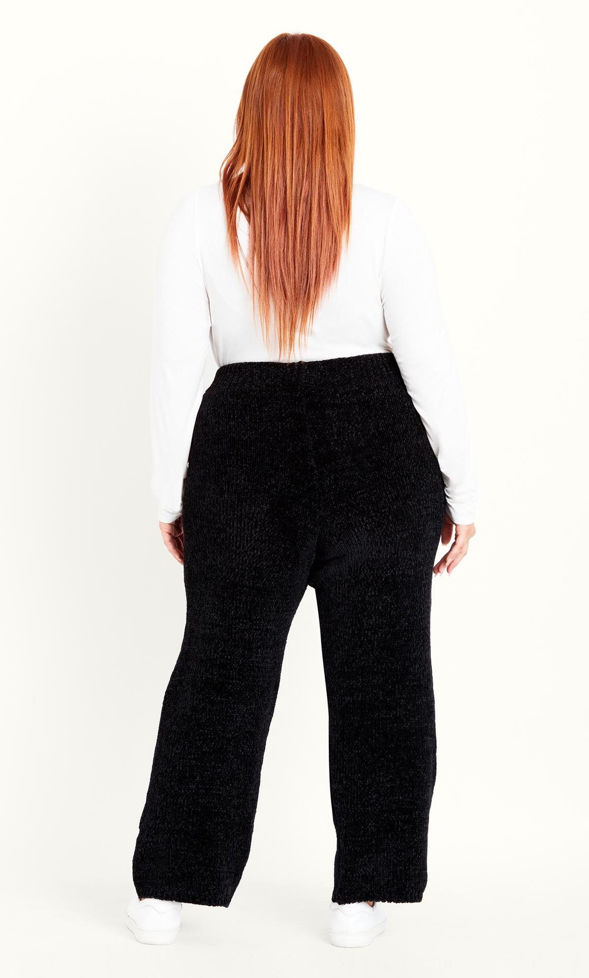 Plus Size Black Glitter Wide Leg Trousers