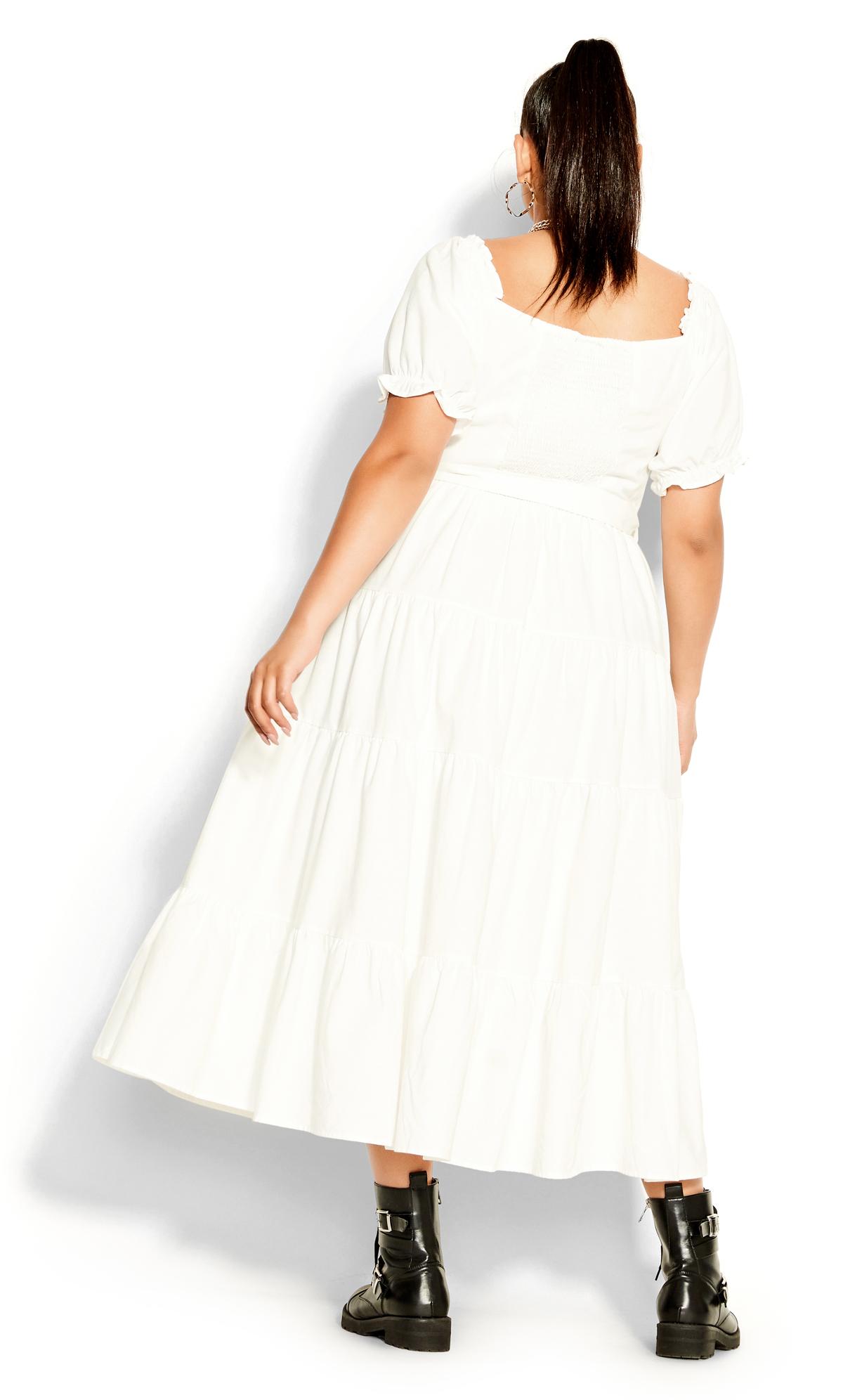 Puff Sleeve White Maxi Dress 2