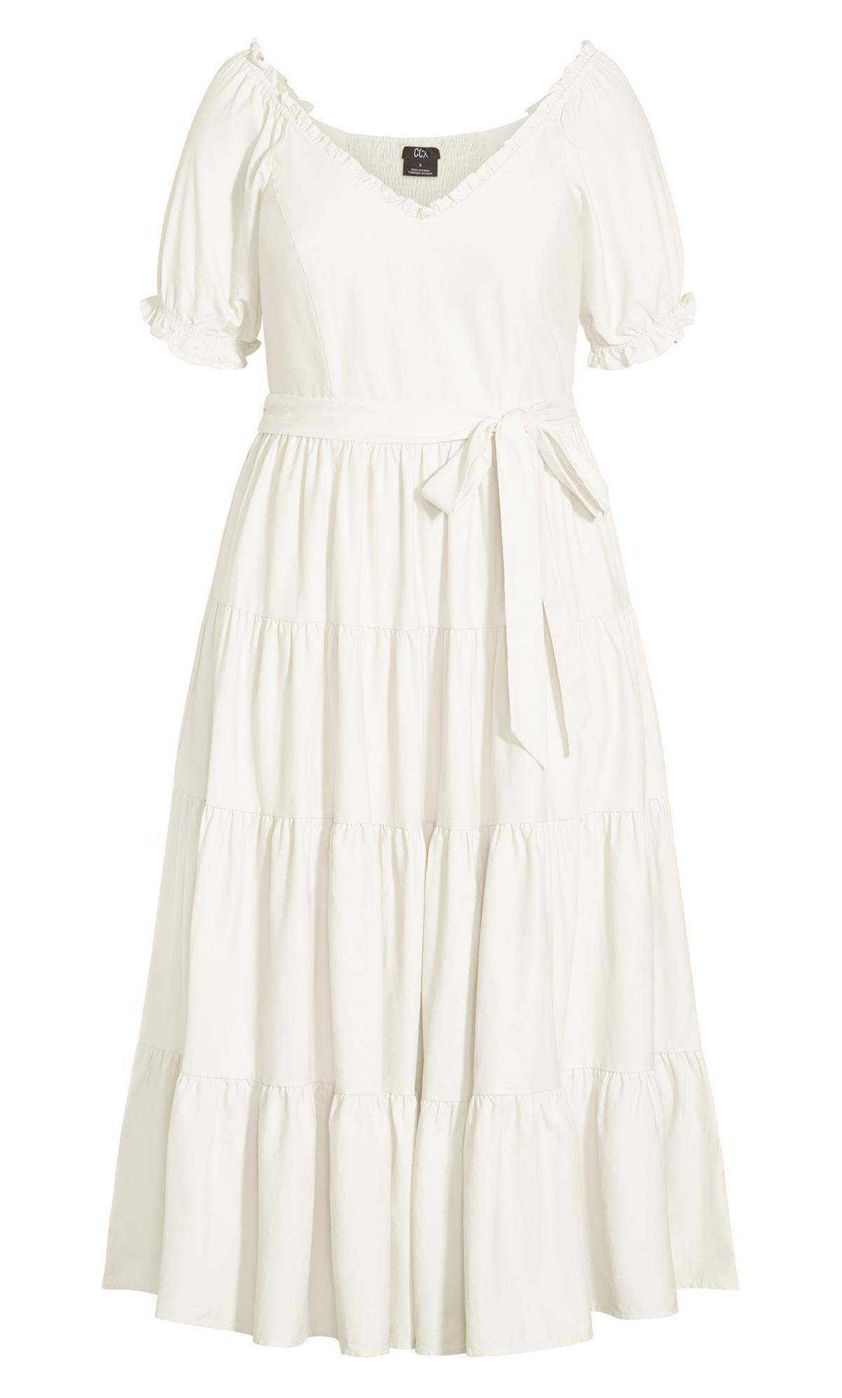 Puff Sleeve White Maxi Dress | Evans