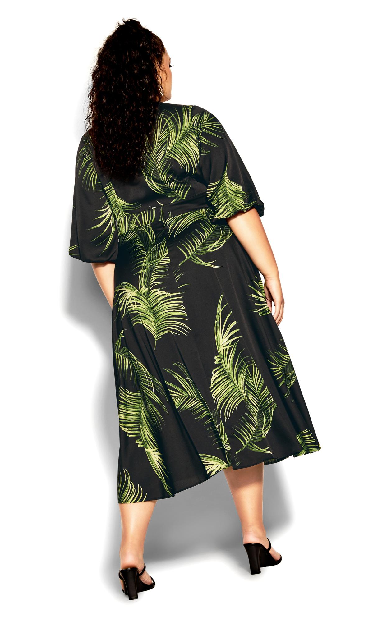 Foliage Black Palm Print Dress 2