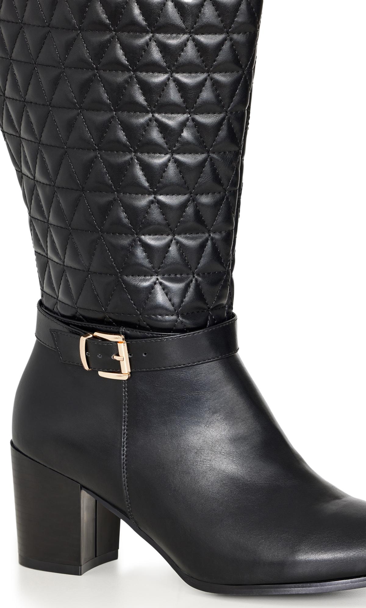 Elizabeth Black Wide Fit Quilted Tall Boot 2