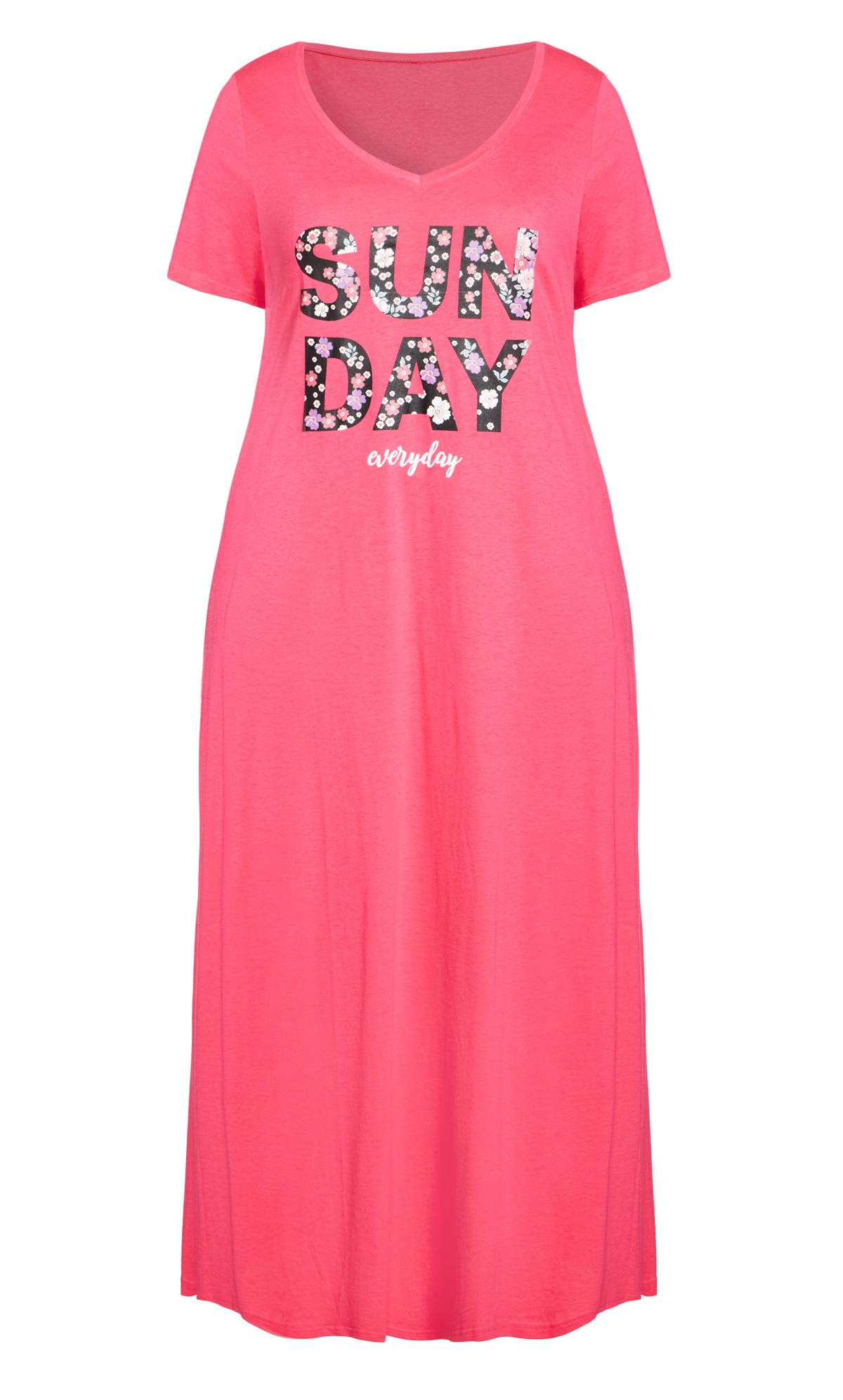 Short Sleeve Pink Maxi Sleep Dress 3