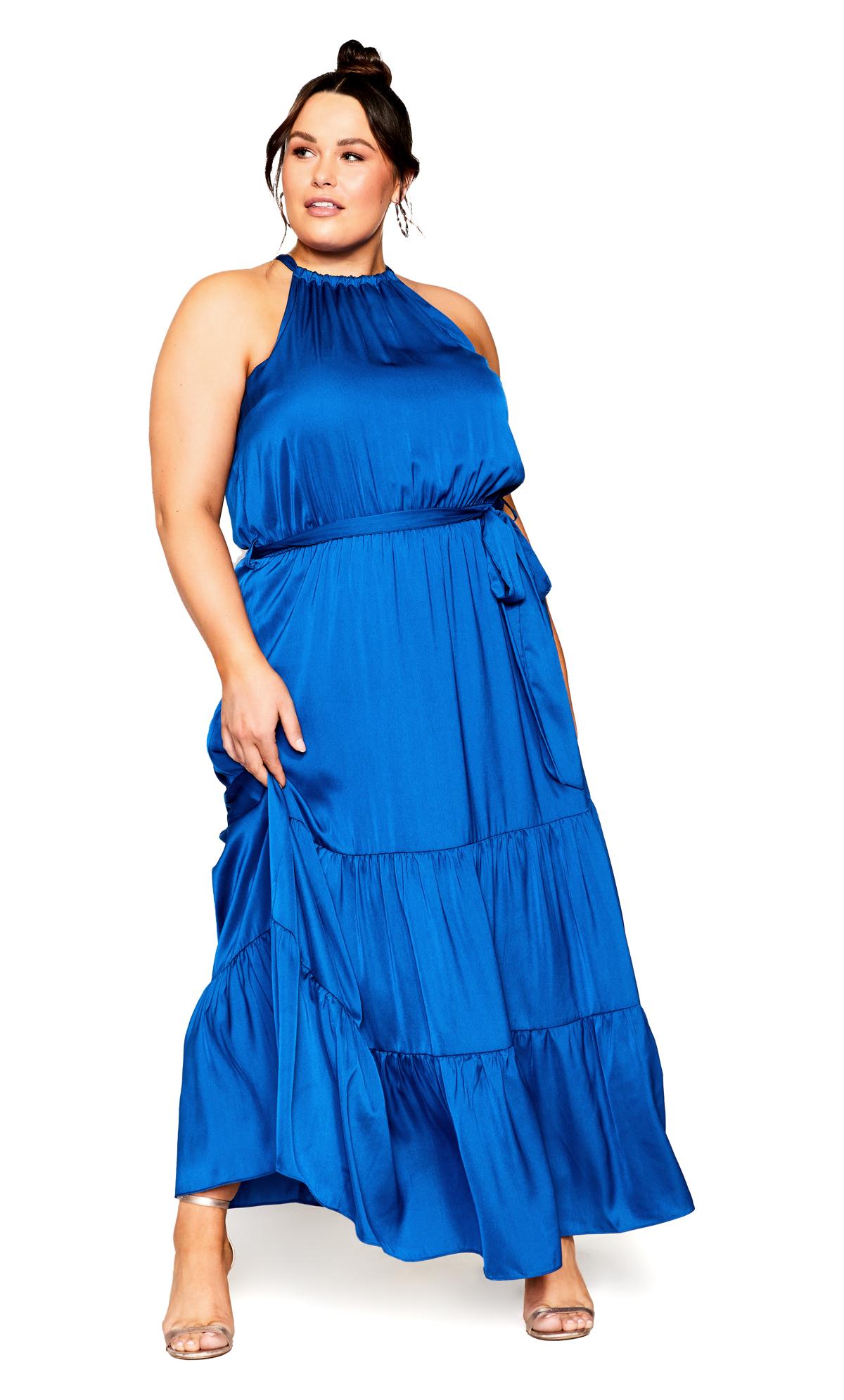 Iconic Tiered Azure Halter Maxi Dress 2