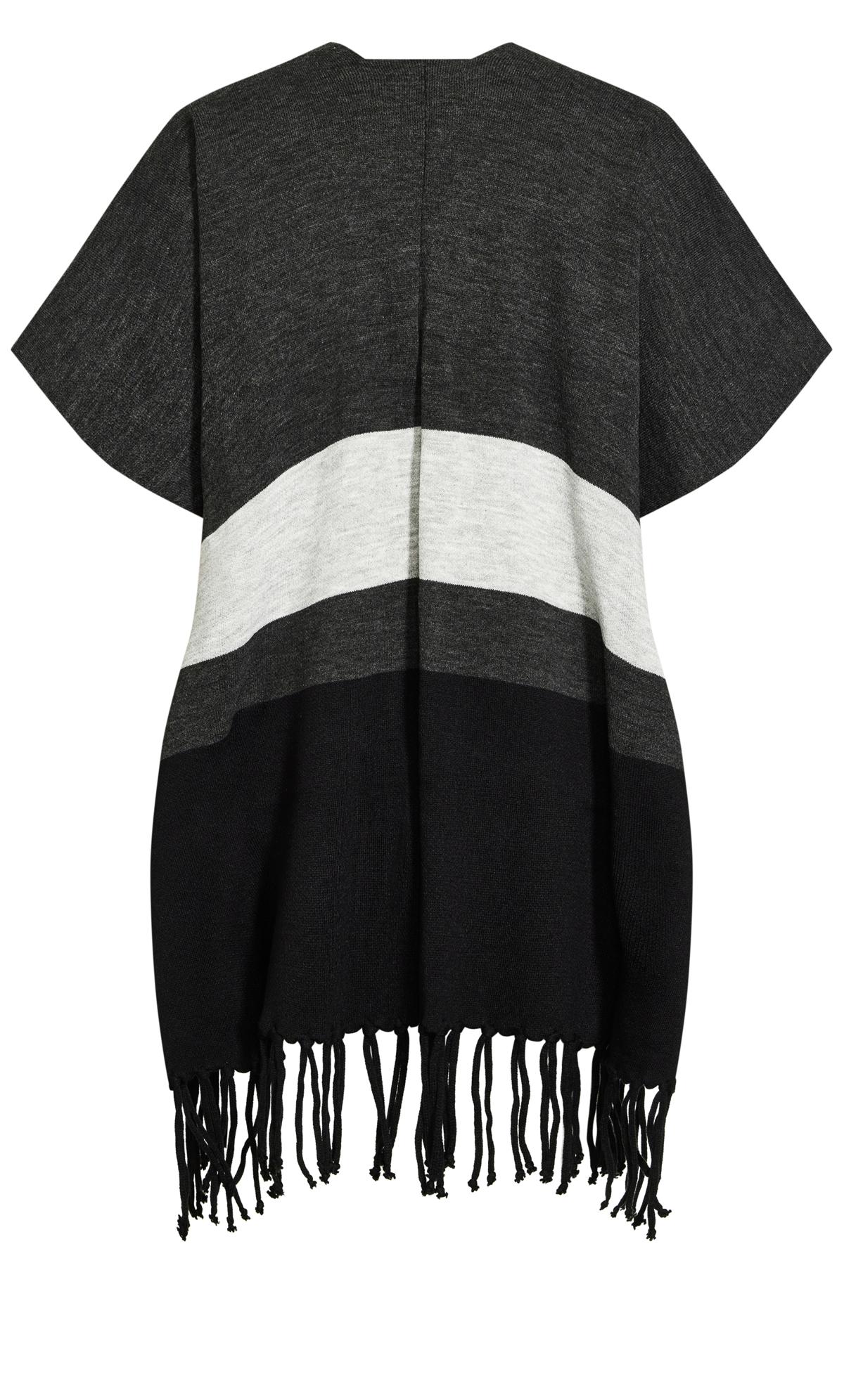 Evans Grey Colour Block Wrap Cardigan | Evans  7