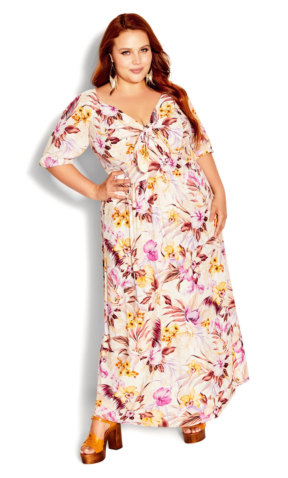 City Chic Ivory White Floral Print Maxi Dress 2