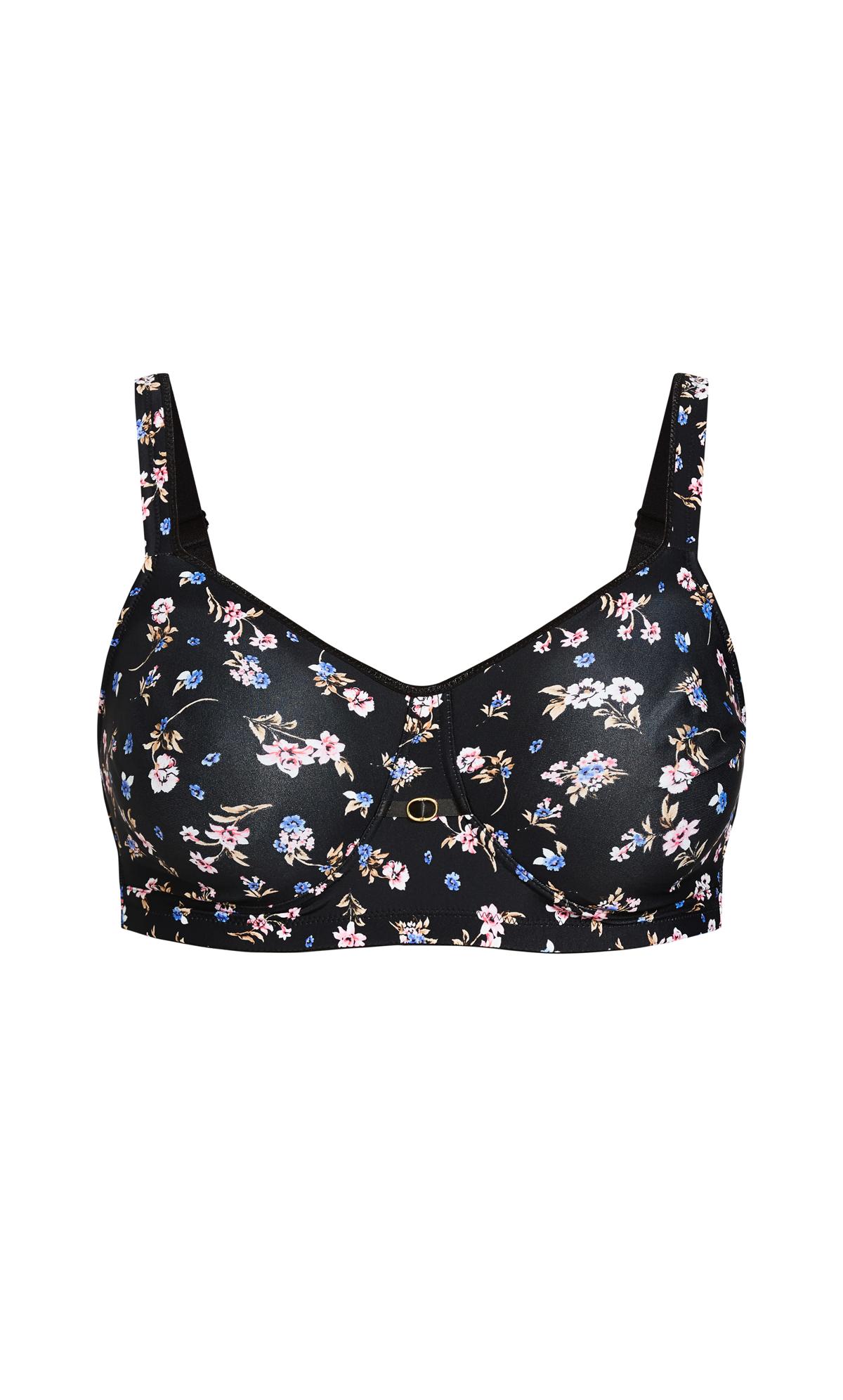 LingaDore 6620-1-02 Black Floral Non-Padded Underwired Uni-Fit