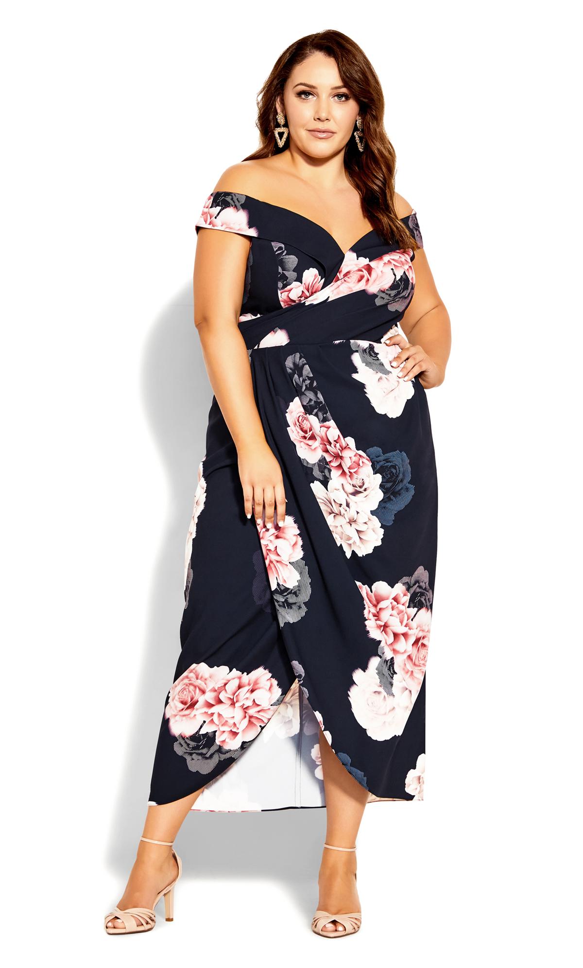 French Floral Navy Dress | Evans