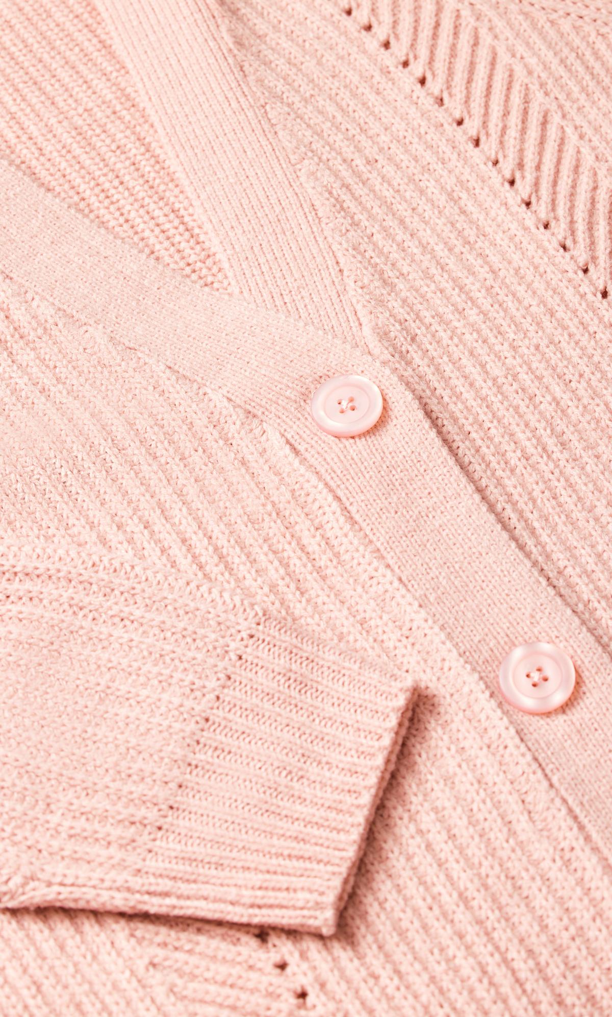 Evans Light Pink Button Through Knitted Cardigan Evans