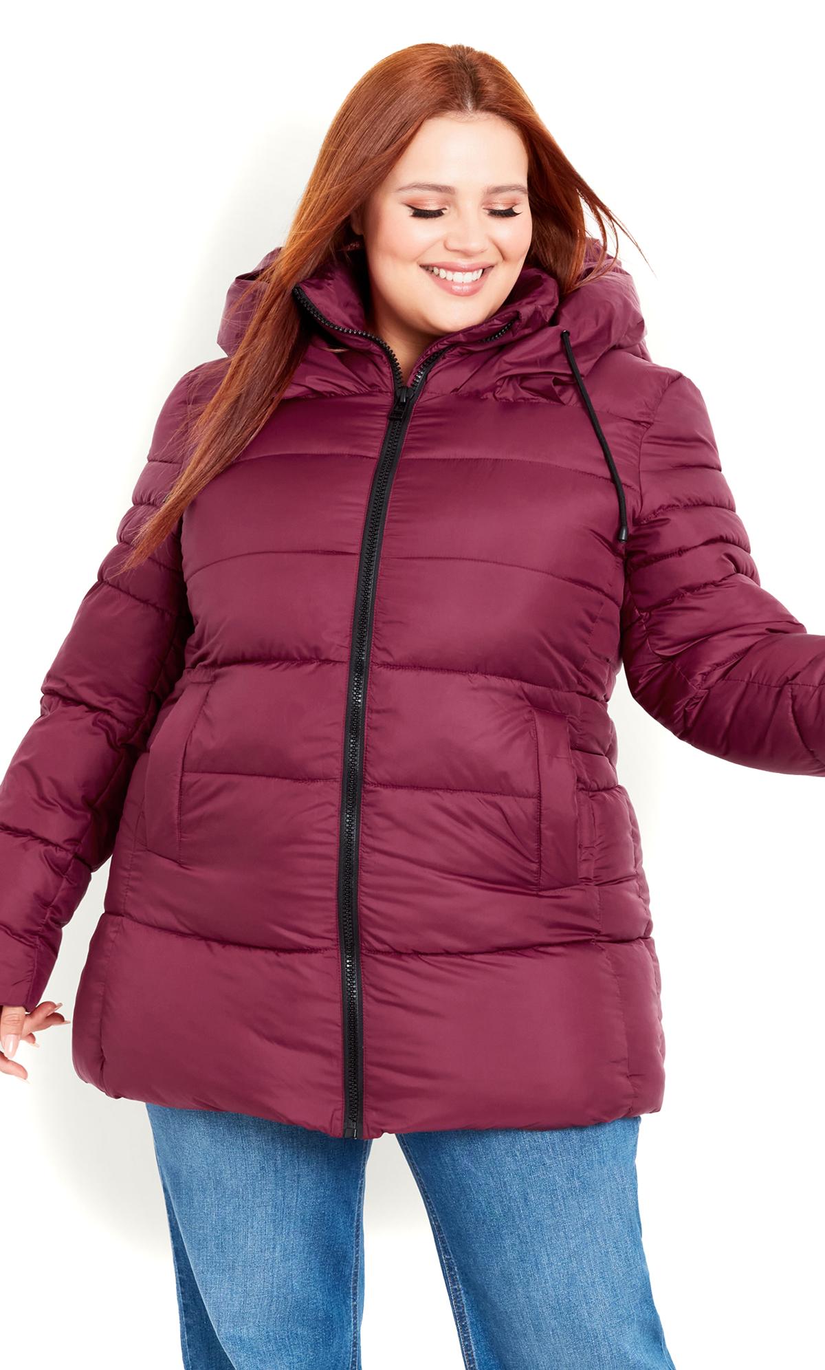 Evans Berry Red Padded Coat 3