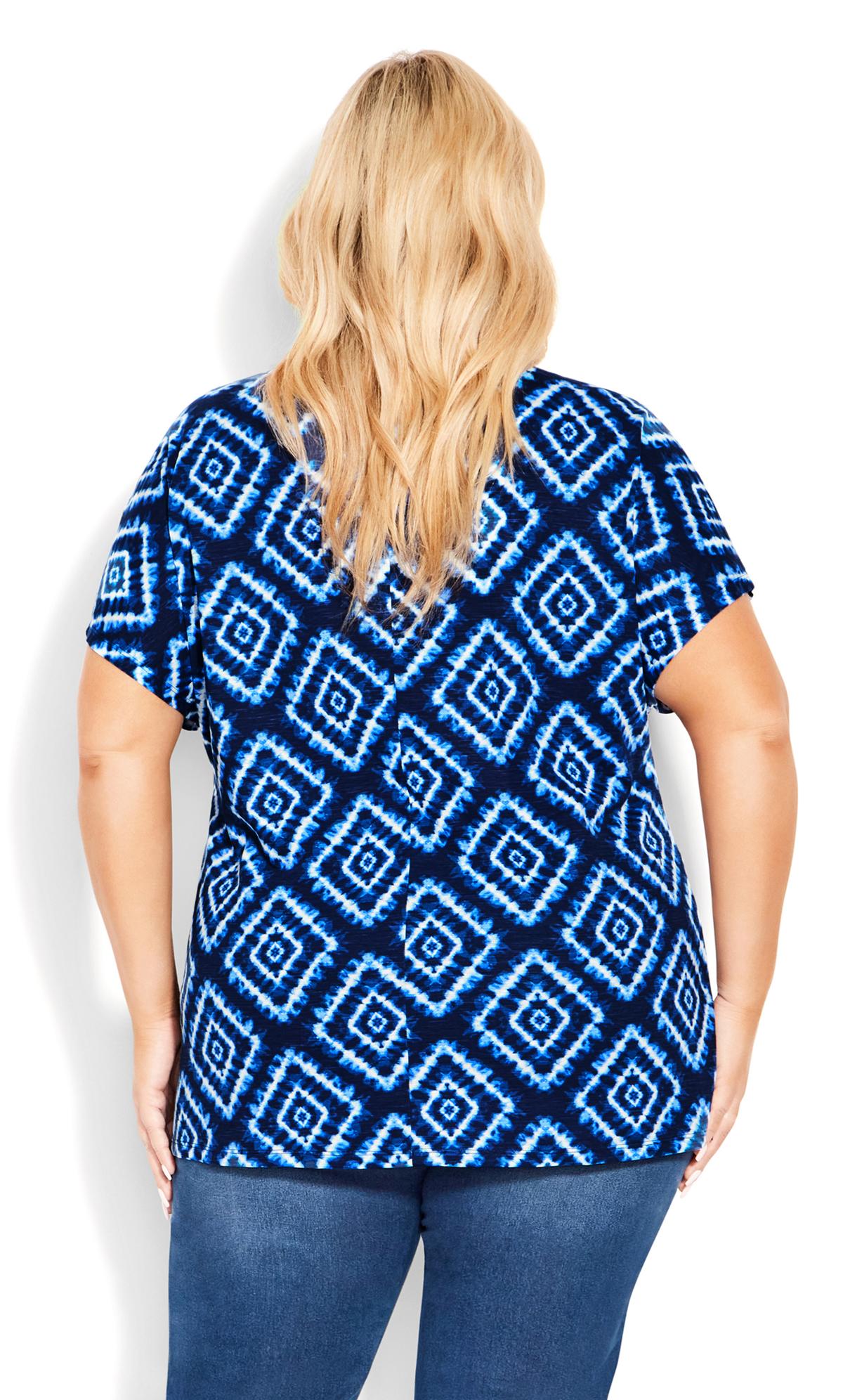 Evans Blue Aztec Print Tie Hem T-Shirt 3