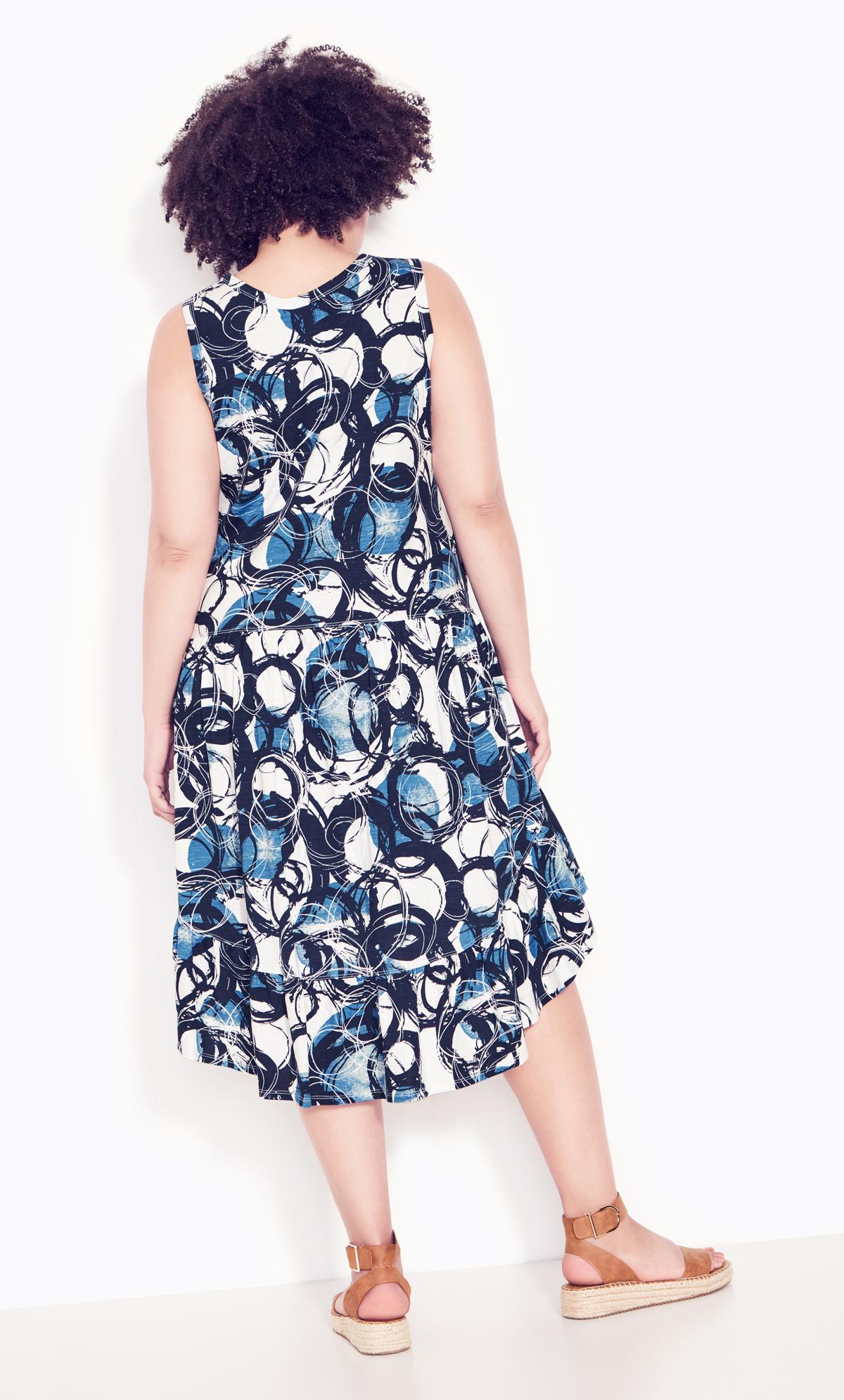 Evans Blue Evie Ruffle Print Dress 3