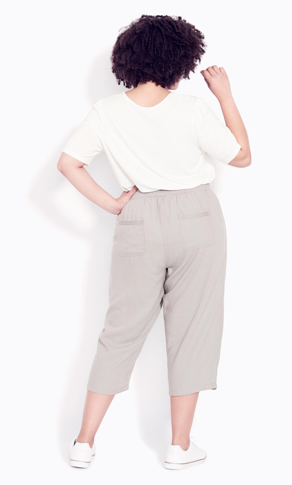 Grey Linen Blend Crop Trouser 2