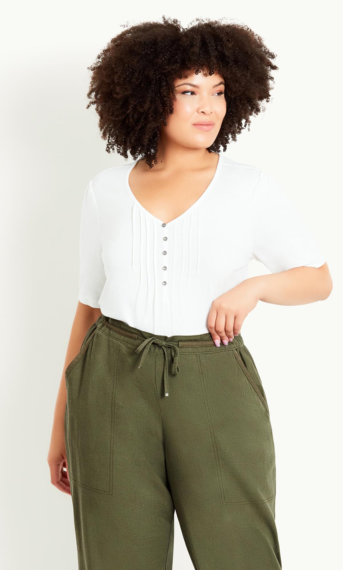 Khaki Linen Blend Crop Trouser 3