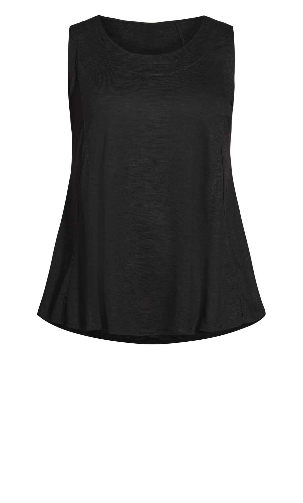 Evans Black Scoop Neck Vest Top | Evans