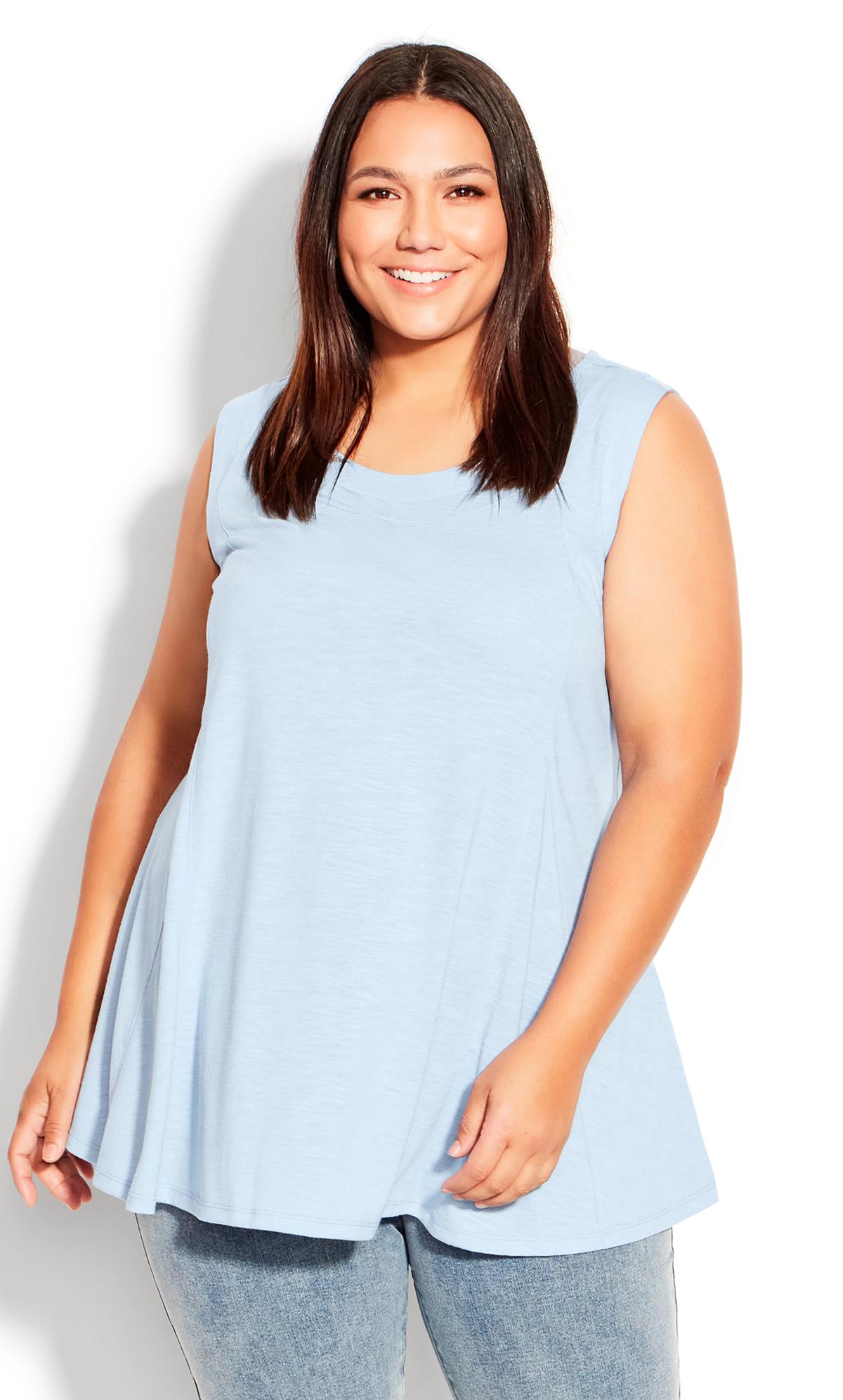 Chambray Blue Fit N Flare Tank 1