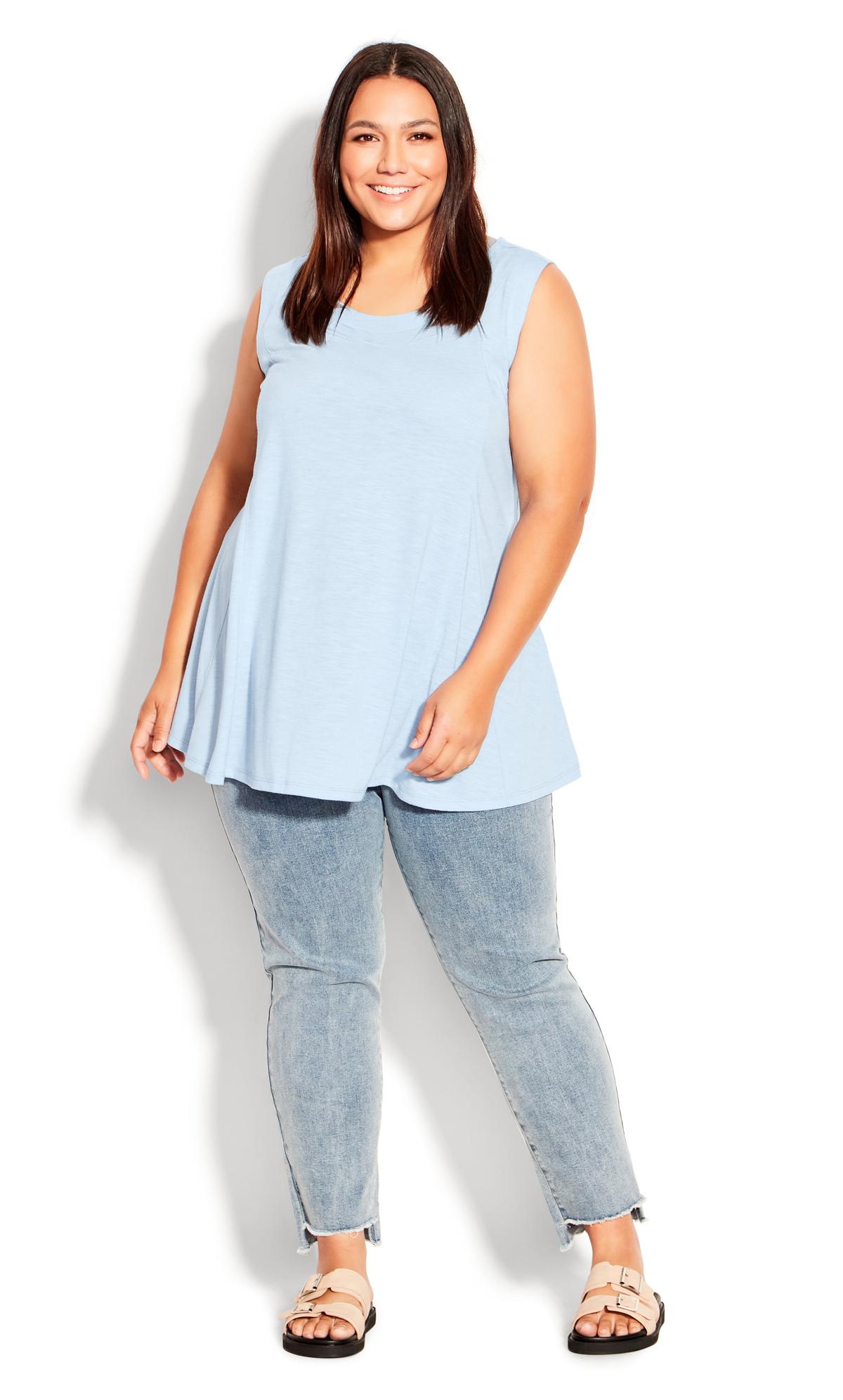 Chambray Blue Fit N Flare Tank 2