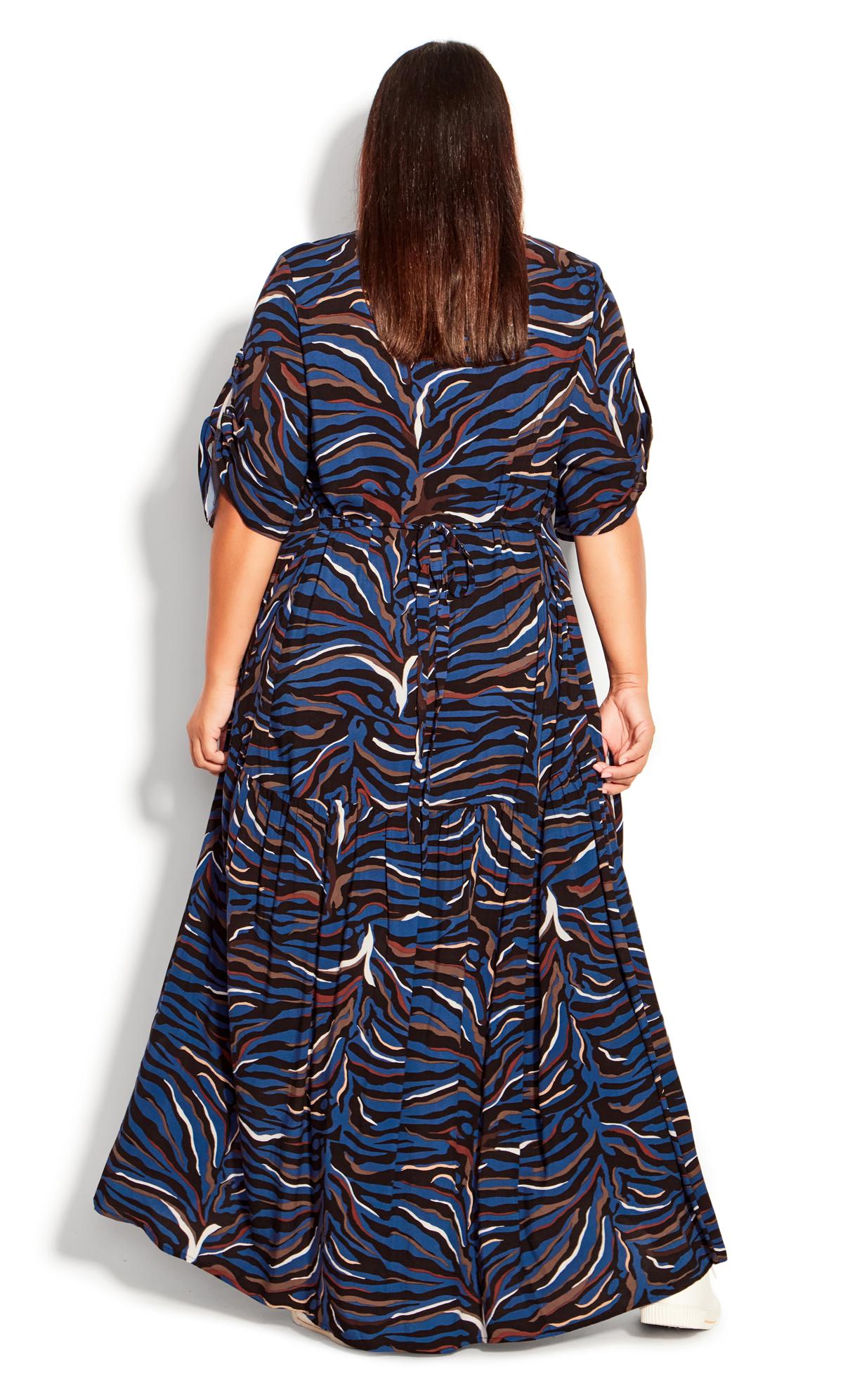 Val Print Blue Zebra Dress 2