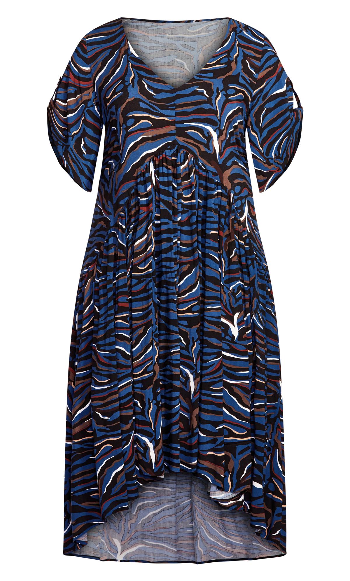 Val Print Blue Zebra Dress 3