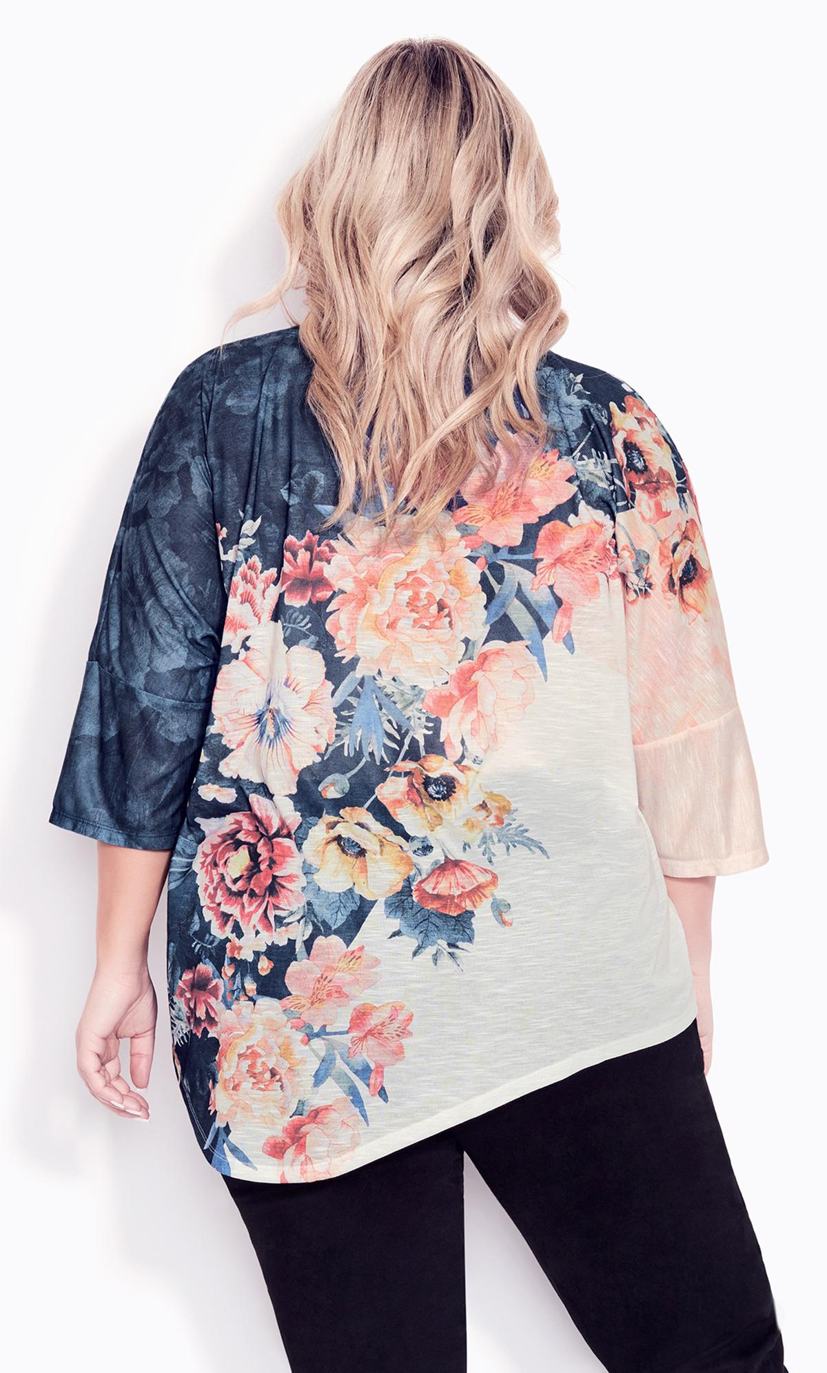Point Front Navy Floral Top 3