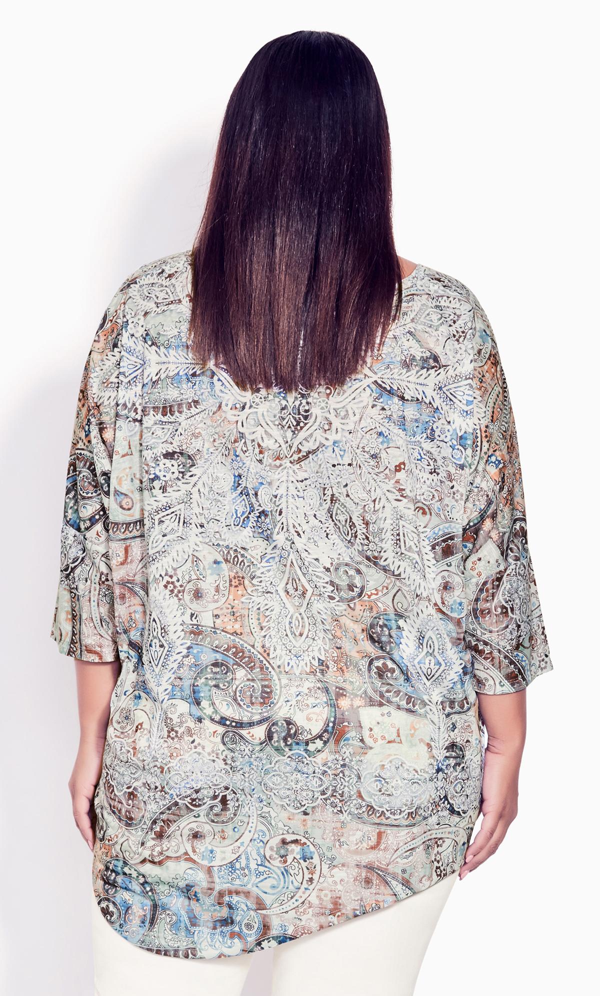 Point Front Navy Paisley Top 3