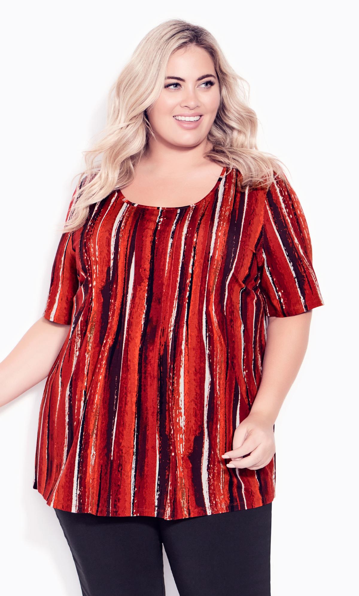 Knit Pleated Spice Print Top 2