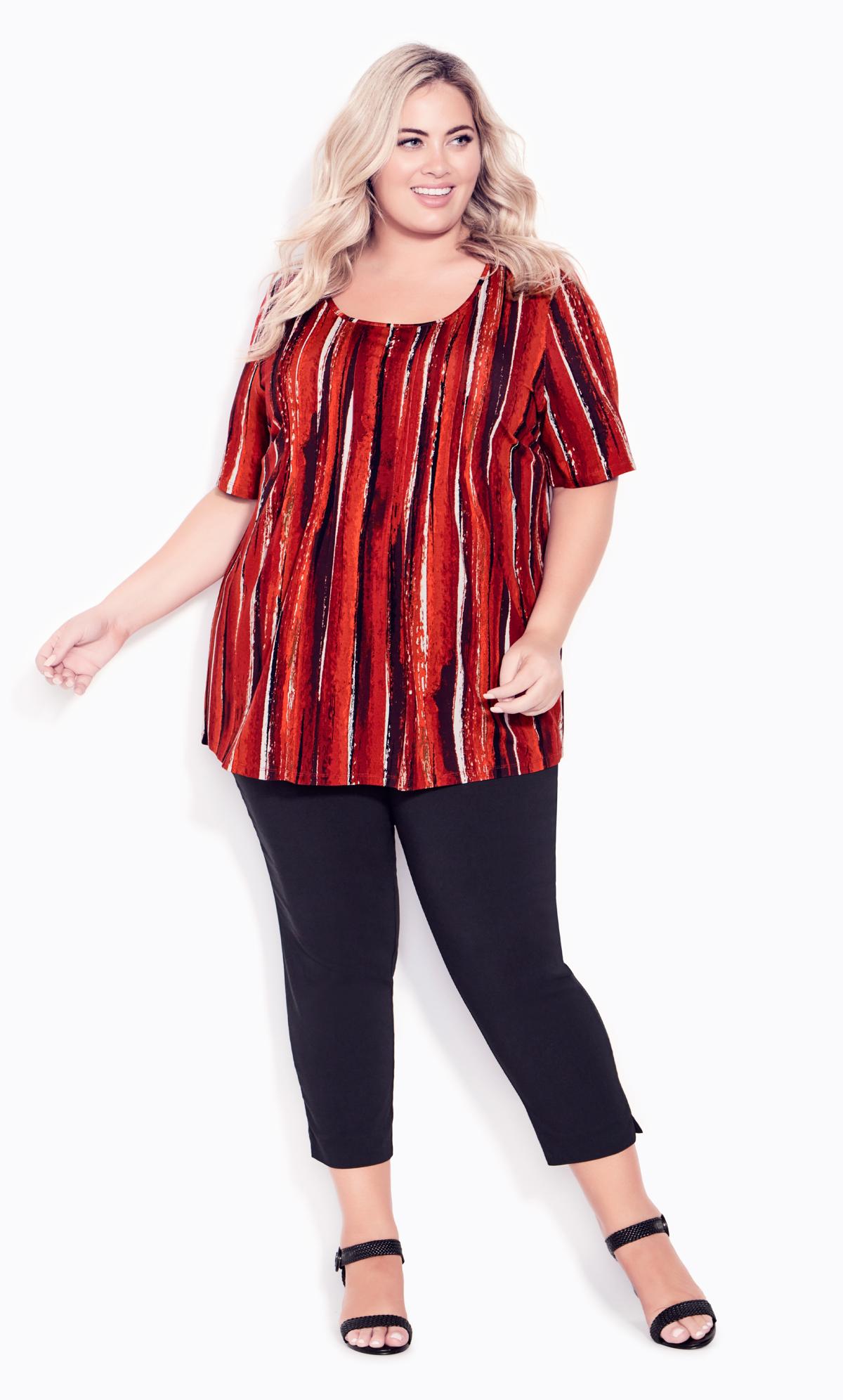 Knit Pleated Spice Print Top 1