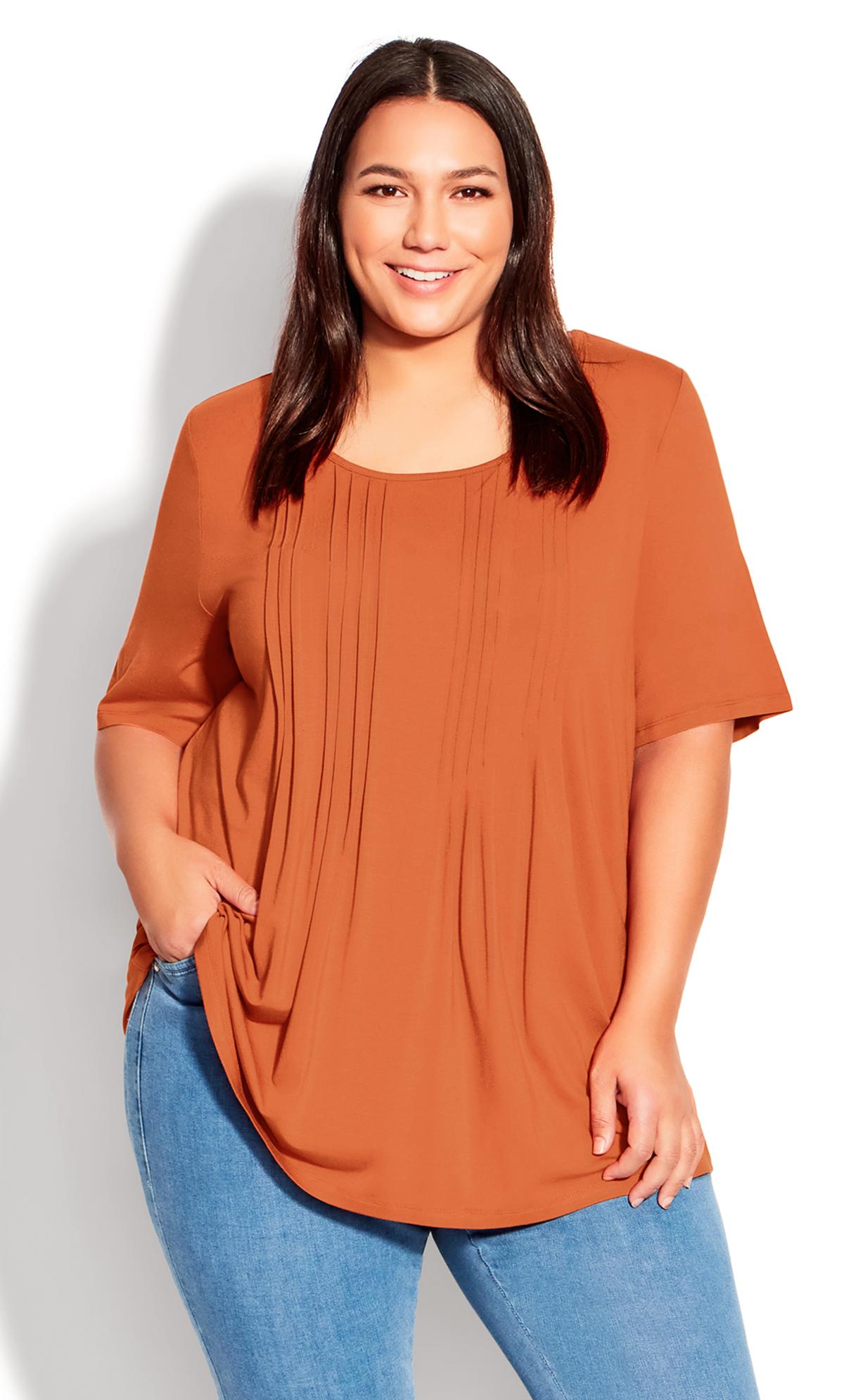 Knit Pleated Terracotta Top 1