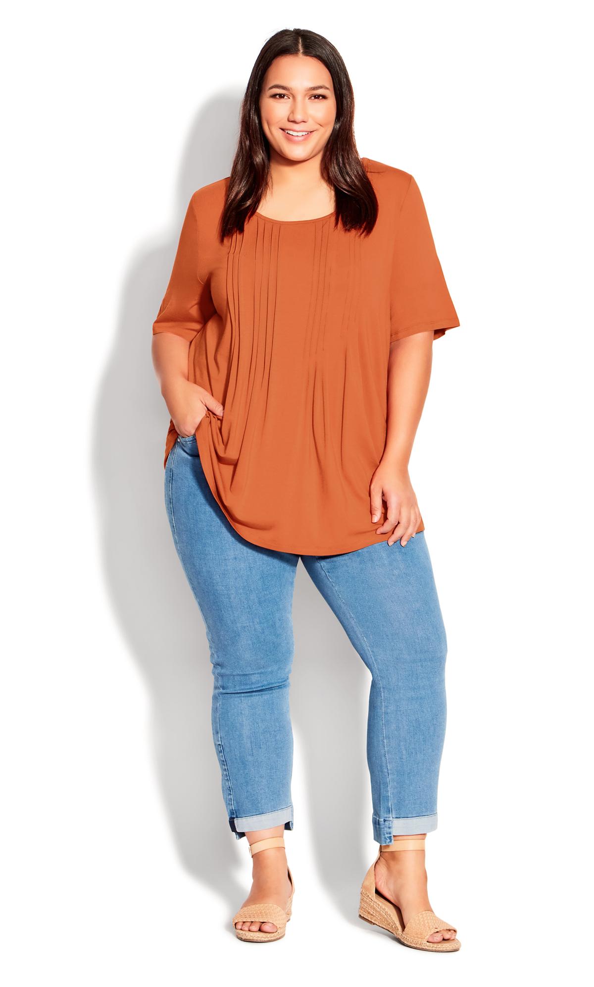 Knit Pleated Terracotta Top 2