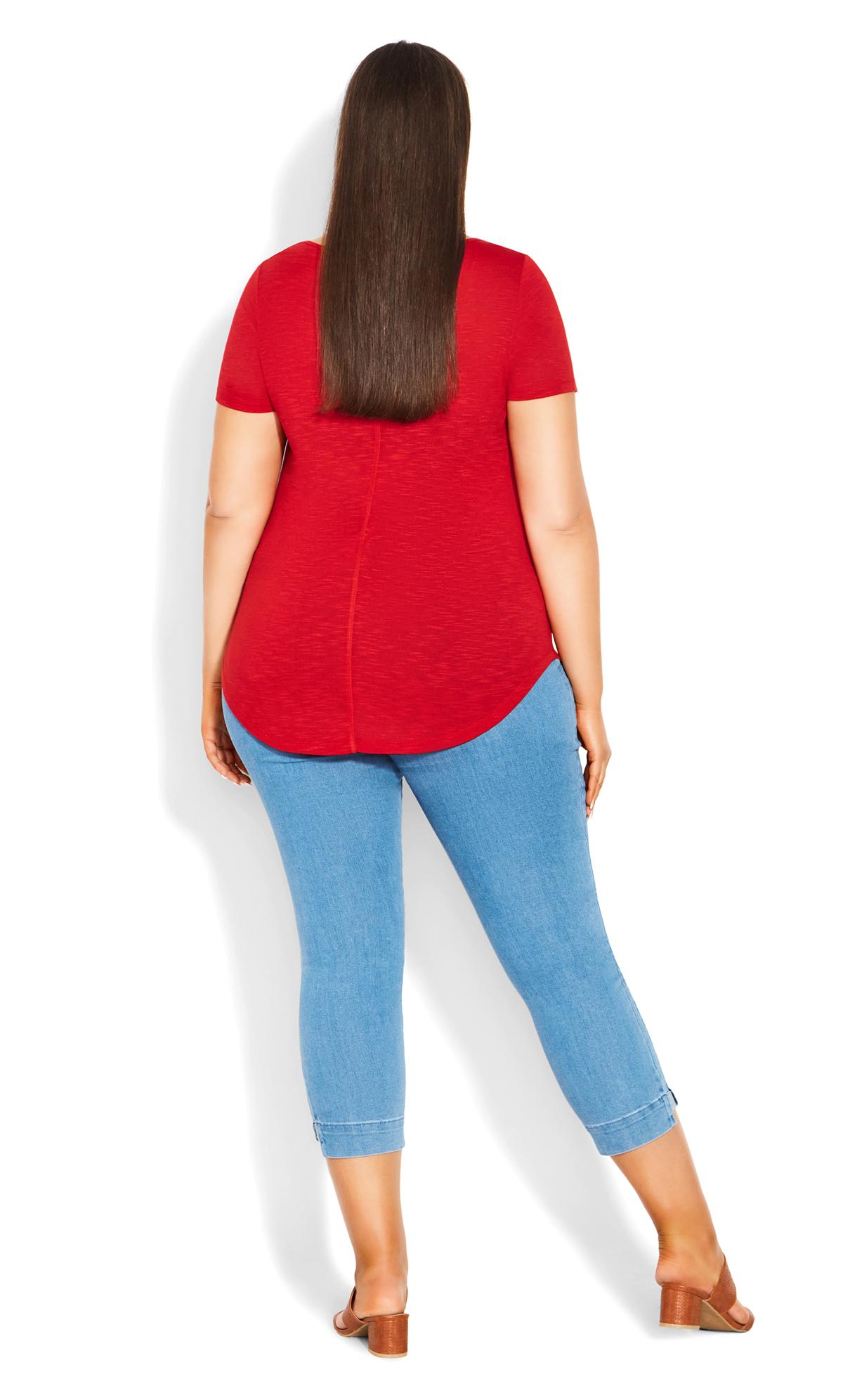 Red Slub Short Sleeve Tee 4