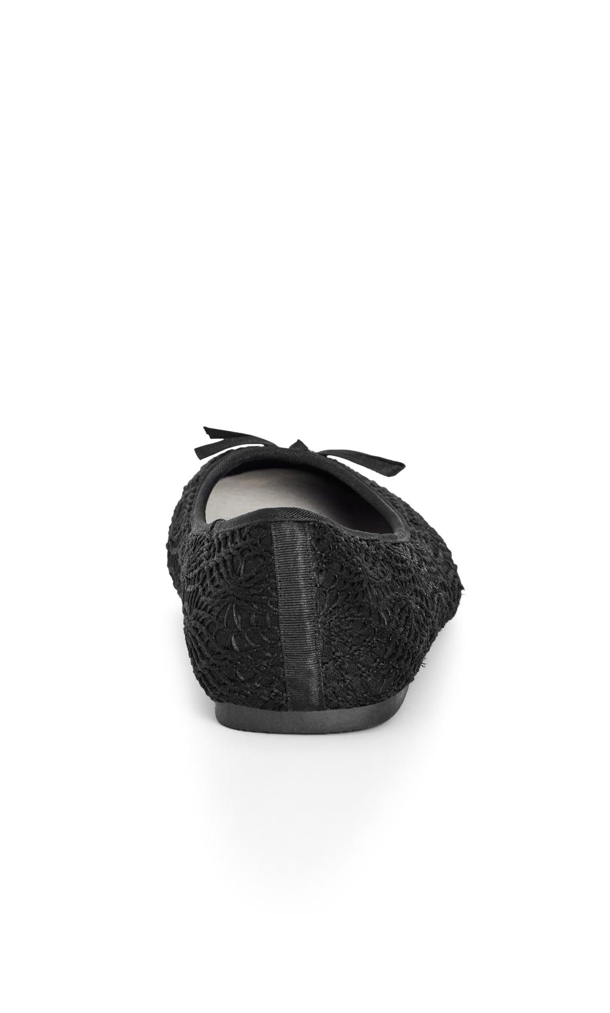WIDE FIT Crochet Ballet Flat - black 3